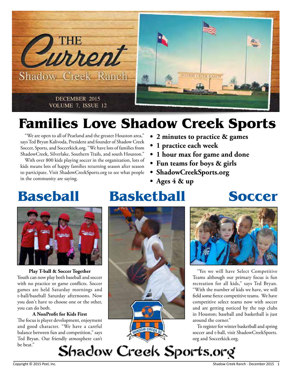 Families Love Shadow Creek Sports Baseball Basketball Soccer