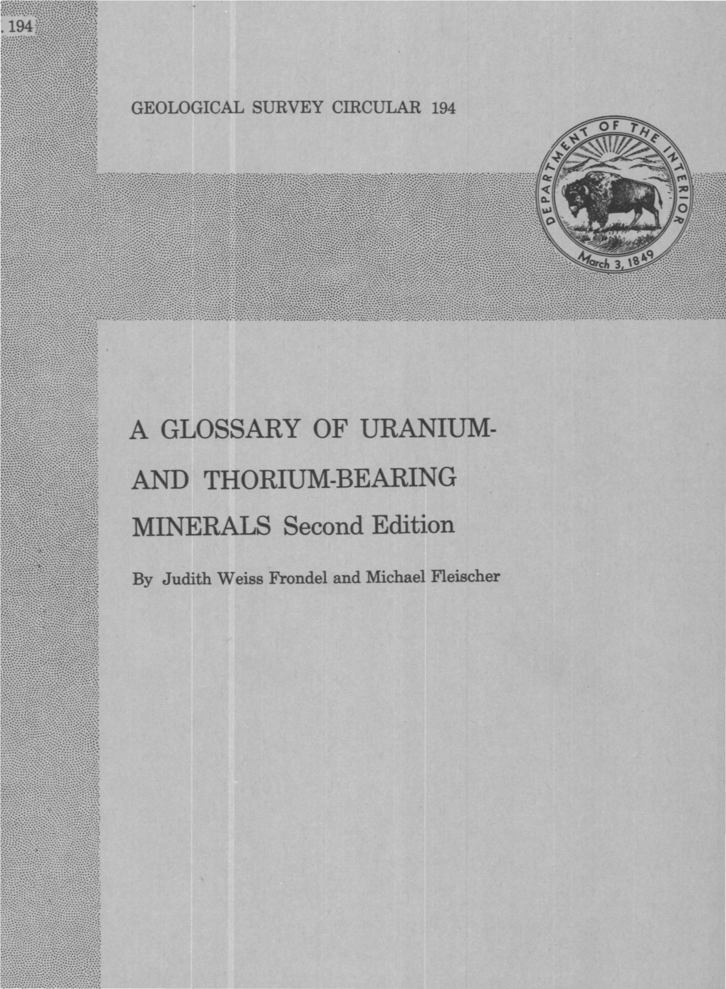 A Glossary of Uranium- and Thorium-Bearing Minerals