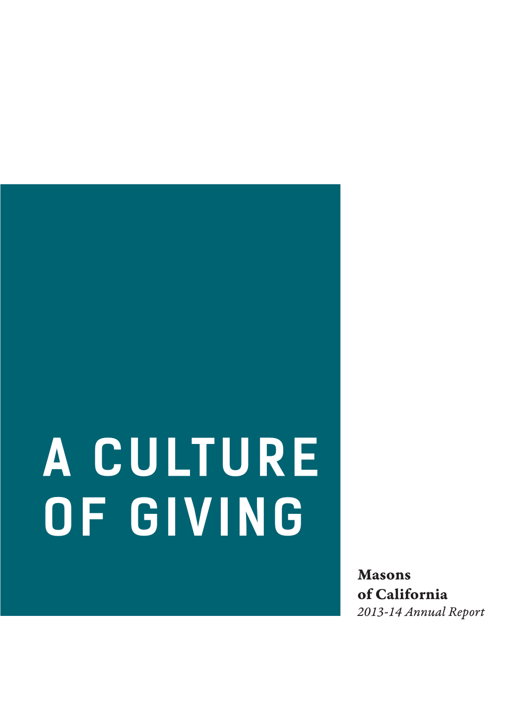 A Culture of Giving