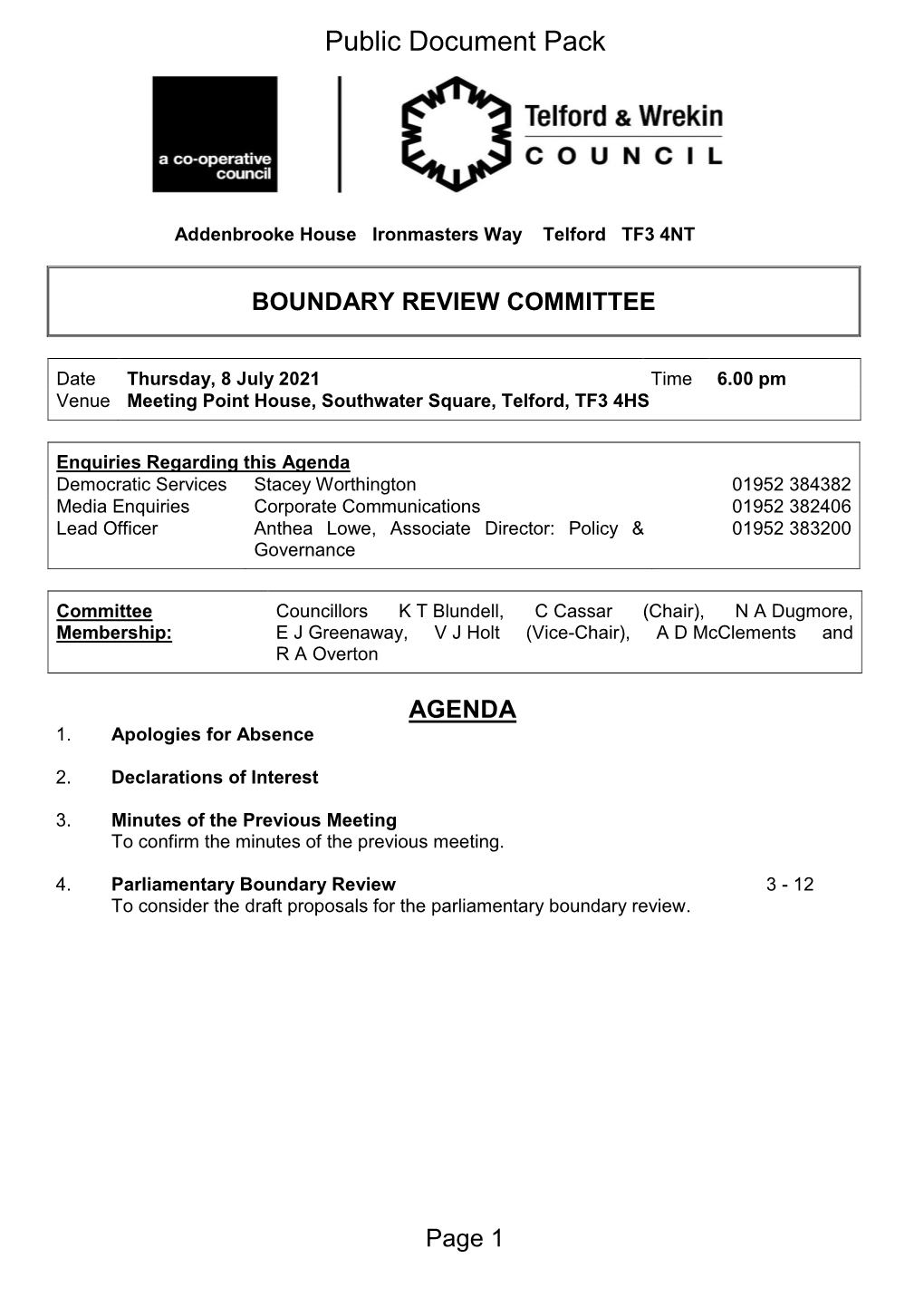 (Public Pack)Agenda Document for Boundary Review Committee, 08