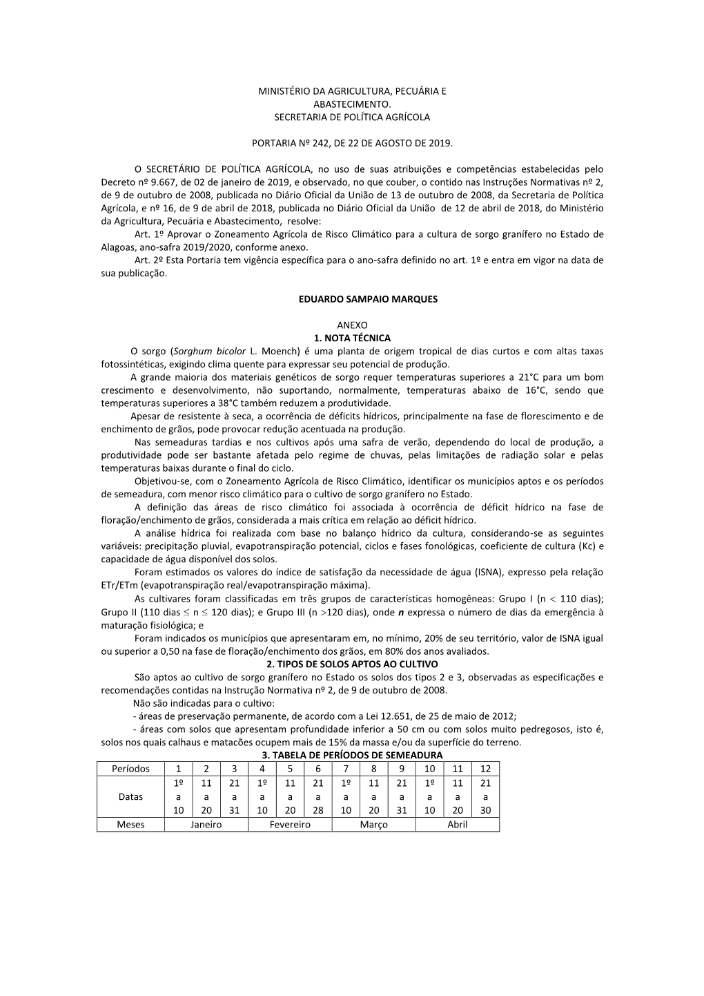 Ministério Da Agricultura, Pecuária E Abastecimento