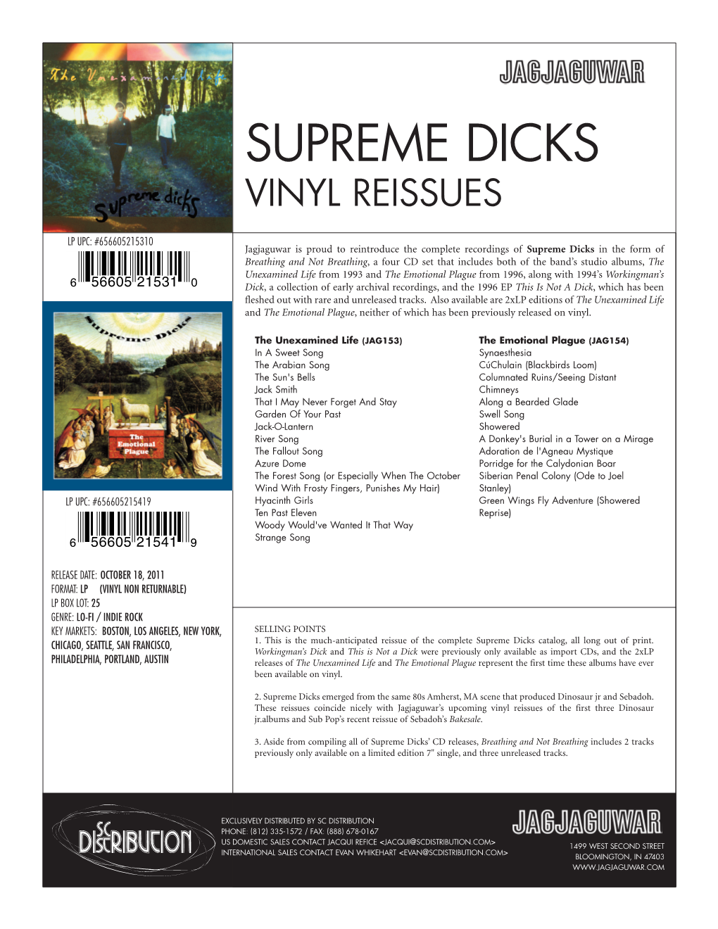 Supreme Dicks Vinyl Reissues