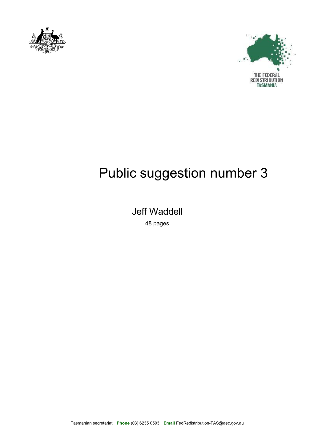 Suggestion 3 Jeff Waddell