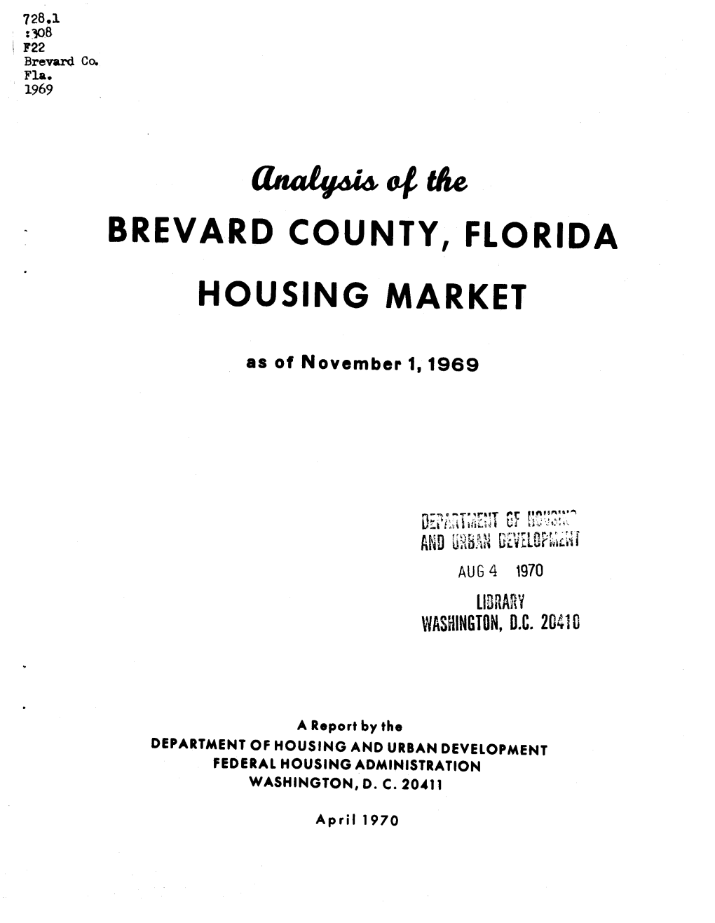 Analysis of the Brevard County, Florida Housing Market