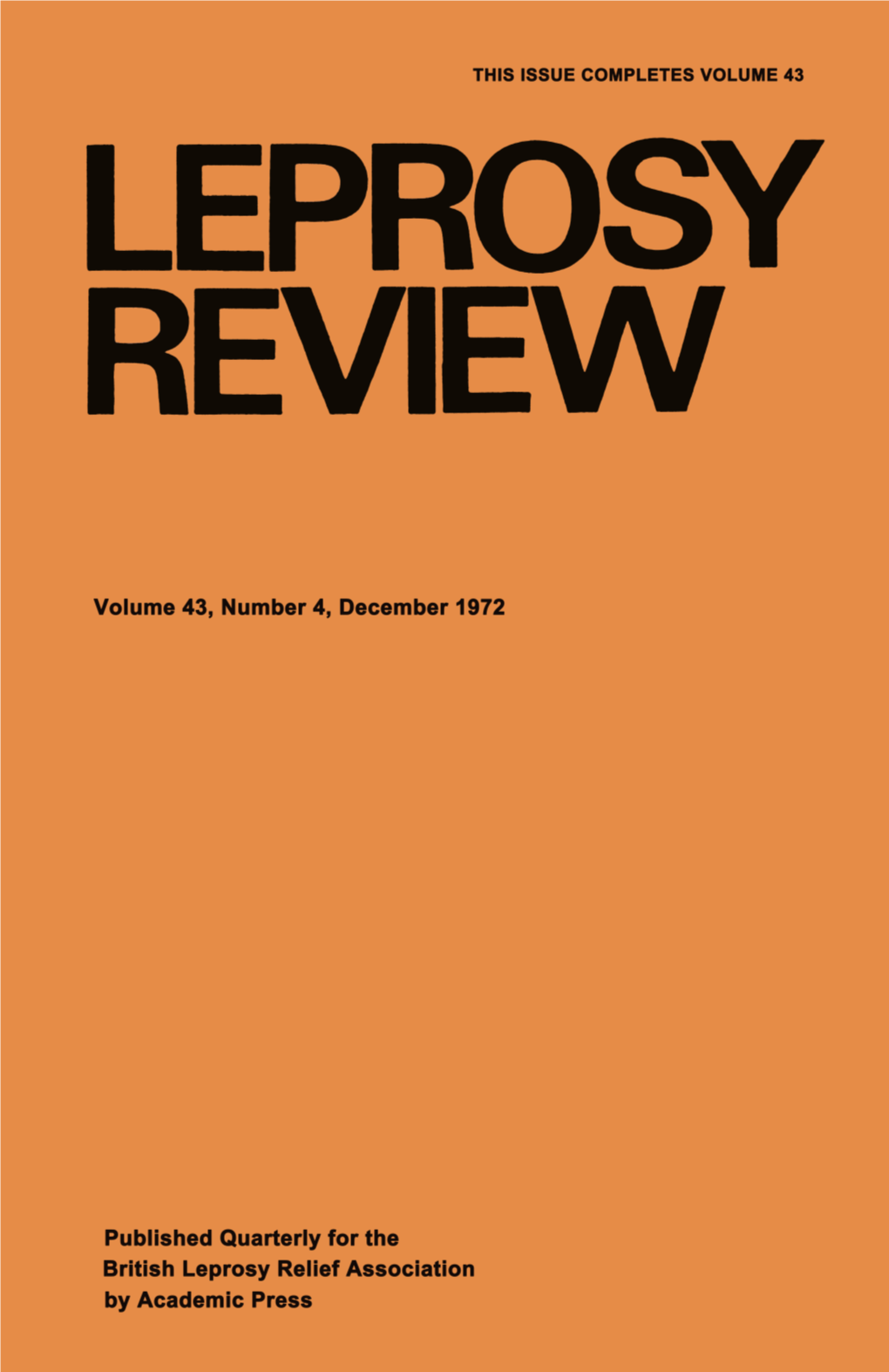 Volume 43, Number 4, December 1972 Published Quarterly for The