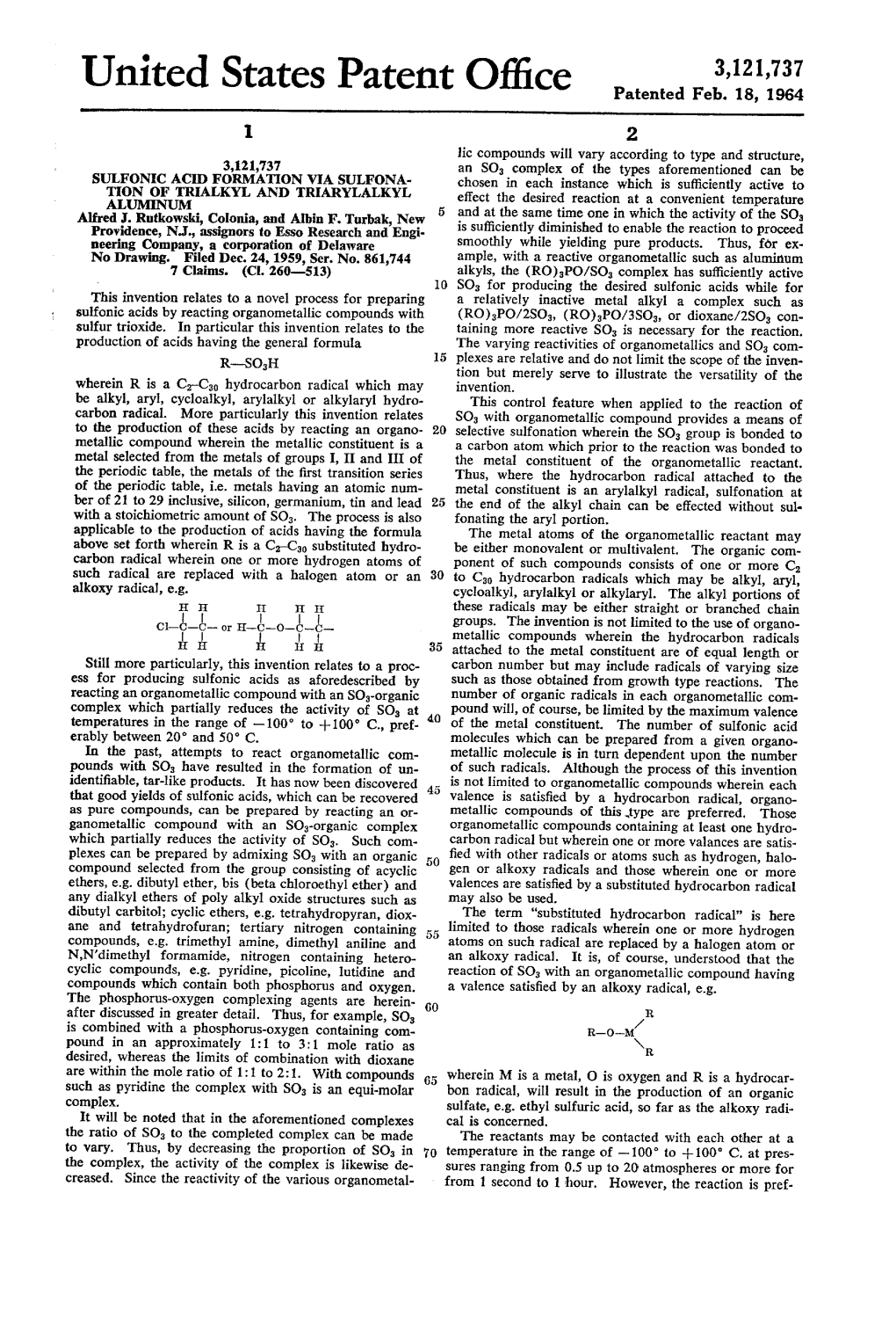 United States Patent O? Ice Patented Feb