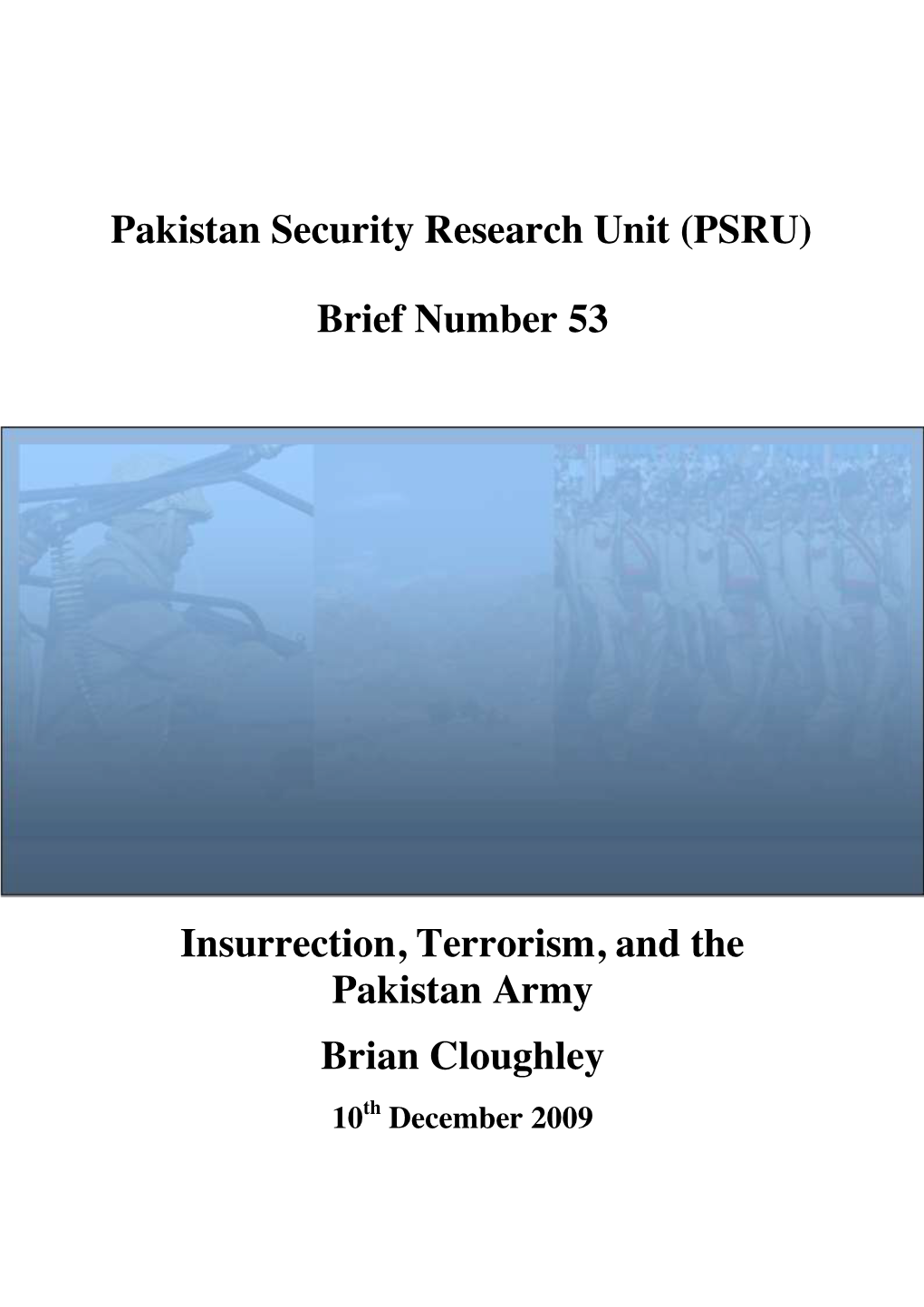 Pakistan Security Research Unit (PSRU)