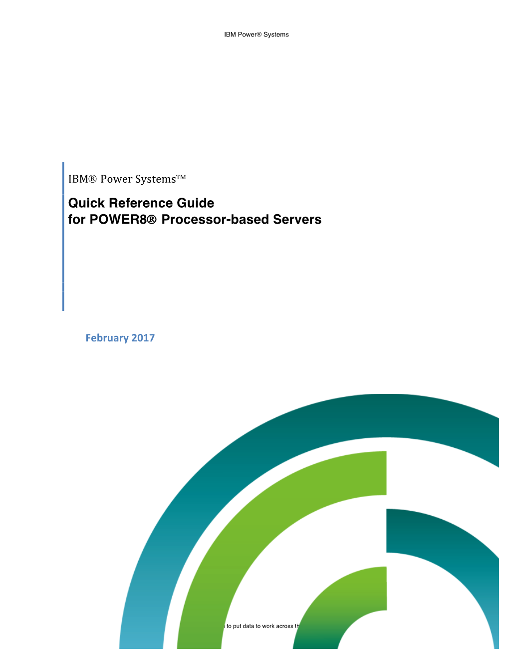 Quick Reference Guide for POWER8® Processor-Based Servers