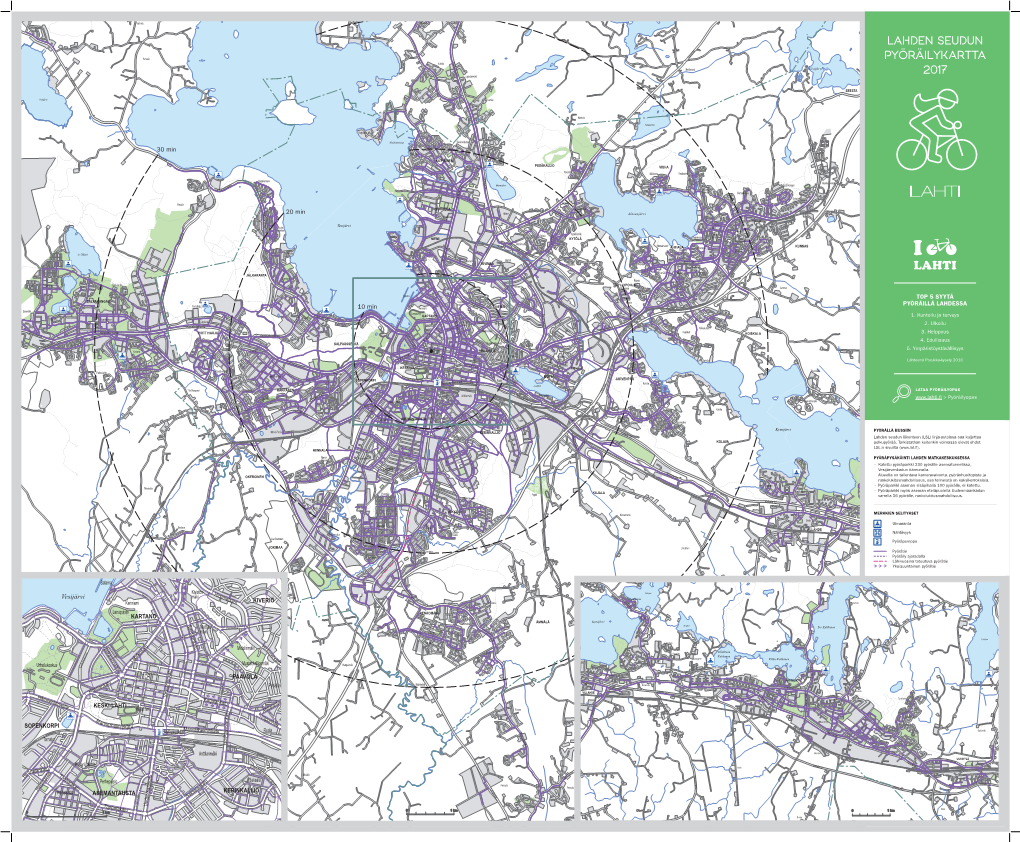 Lahden Seudun Pyöräilykartta 2017