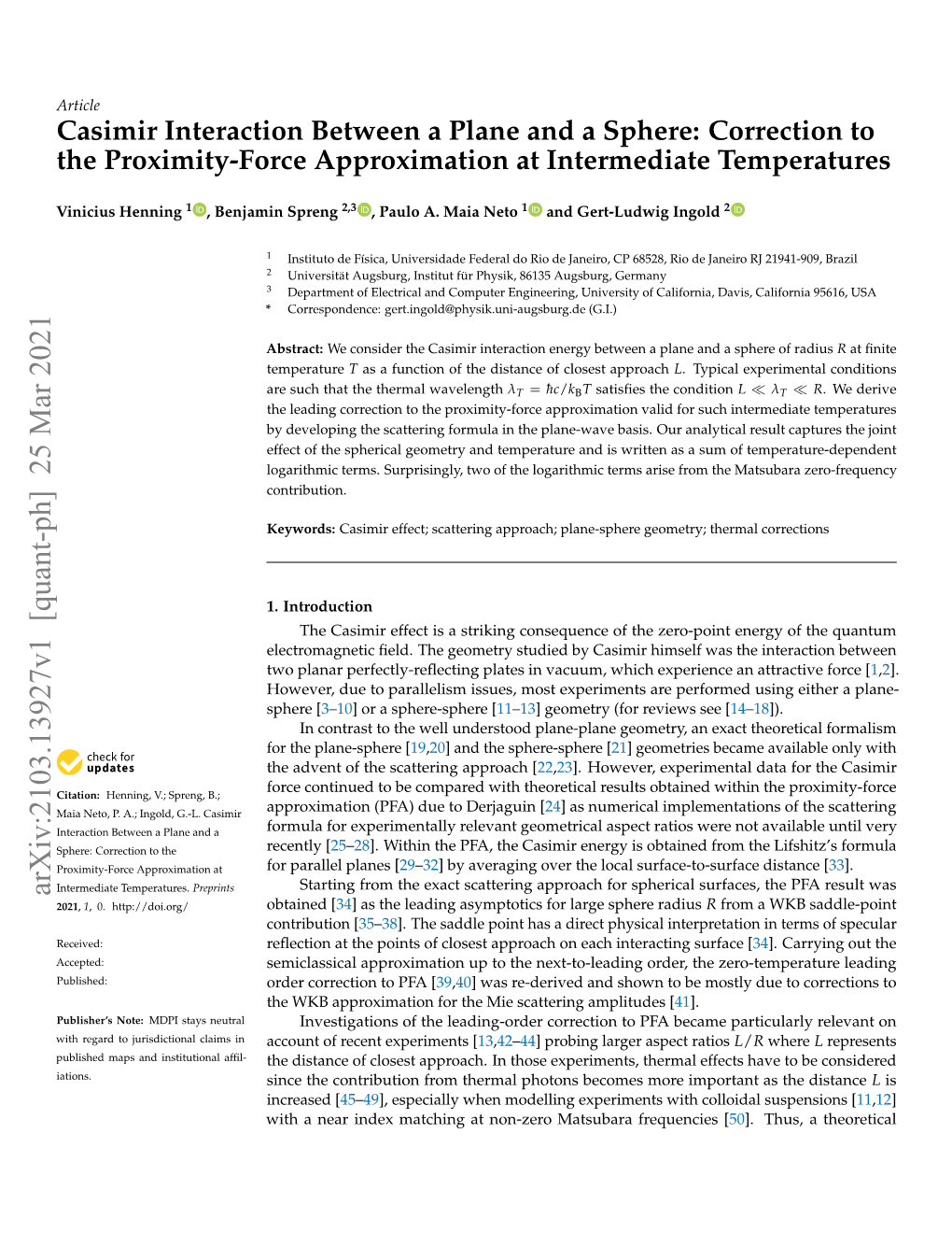 Casimir Interaction Between a Plane and a Sphere: Correction to the Proximity-Force Approximation at Intermediate Temperatures