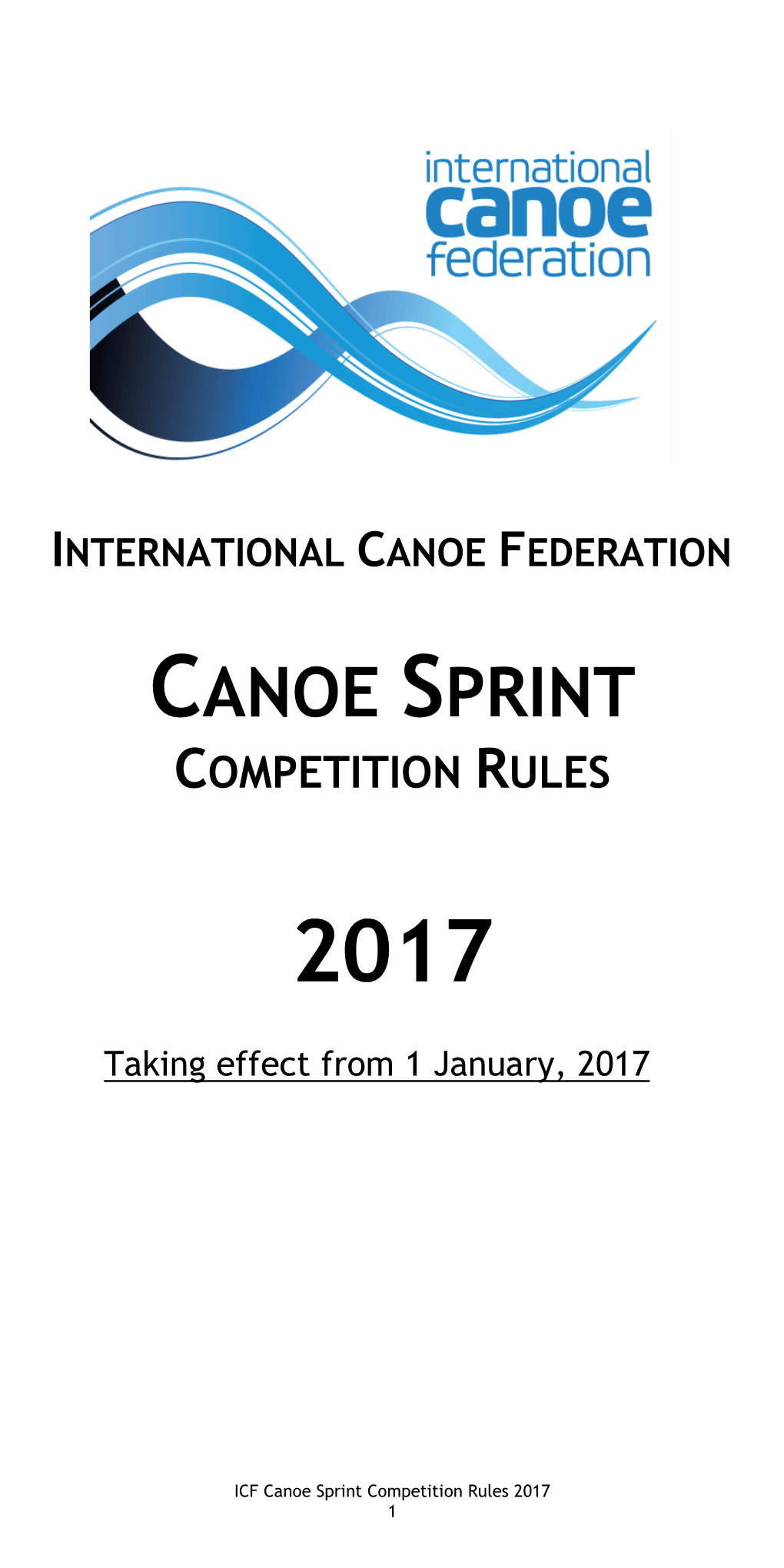 Canoe Sprint Competition Rules 2017 1