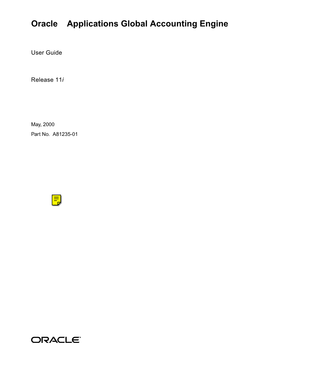 Oracle Applications Global Accounting Engine User Guide, Release 11I