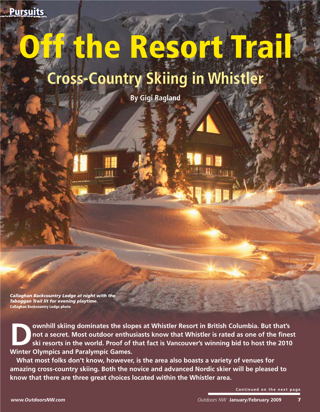 Off the Resort Trail Cross-Country Skiing in Whistler by Gigi Ragland