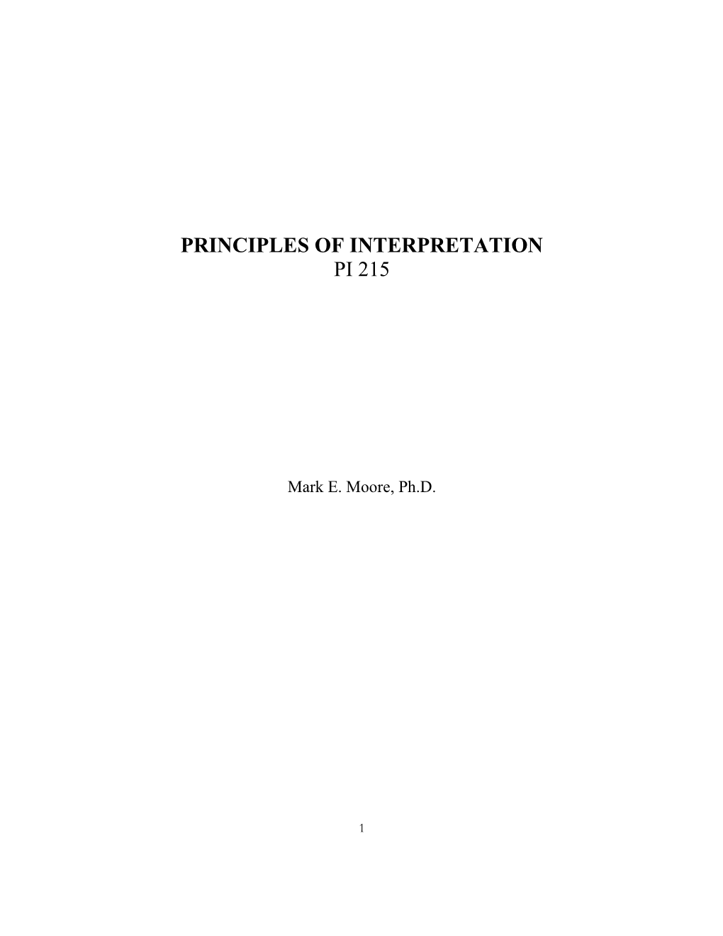 Principles of Interpretation Pi 215