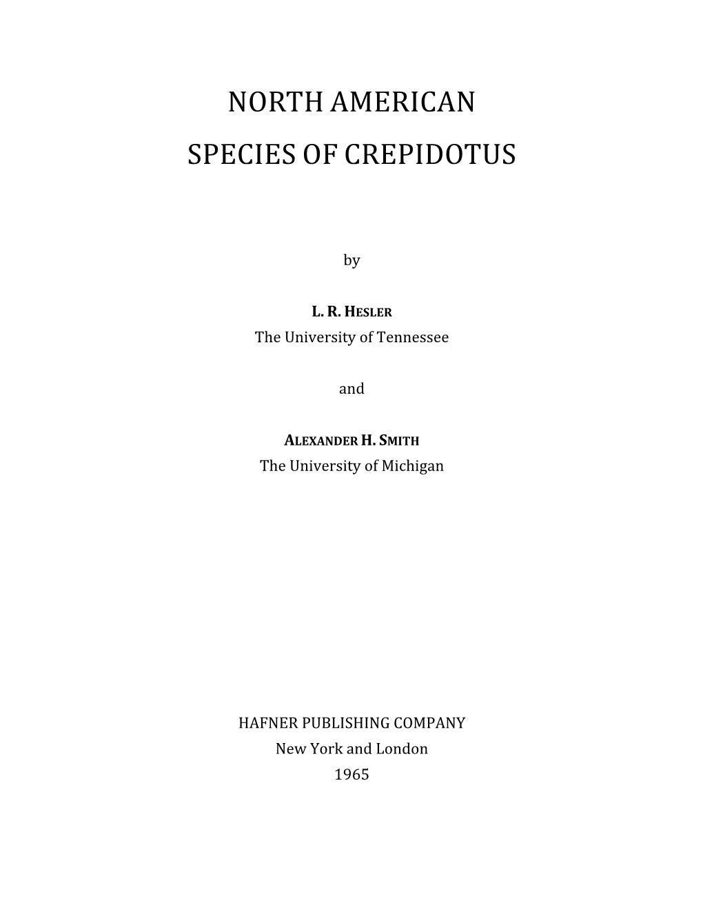 North American Species of Crepidotus