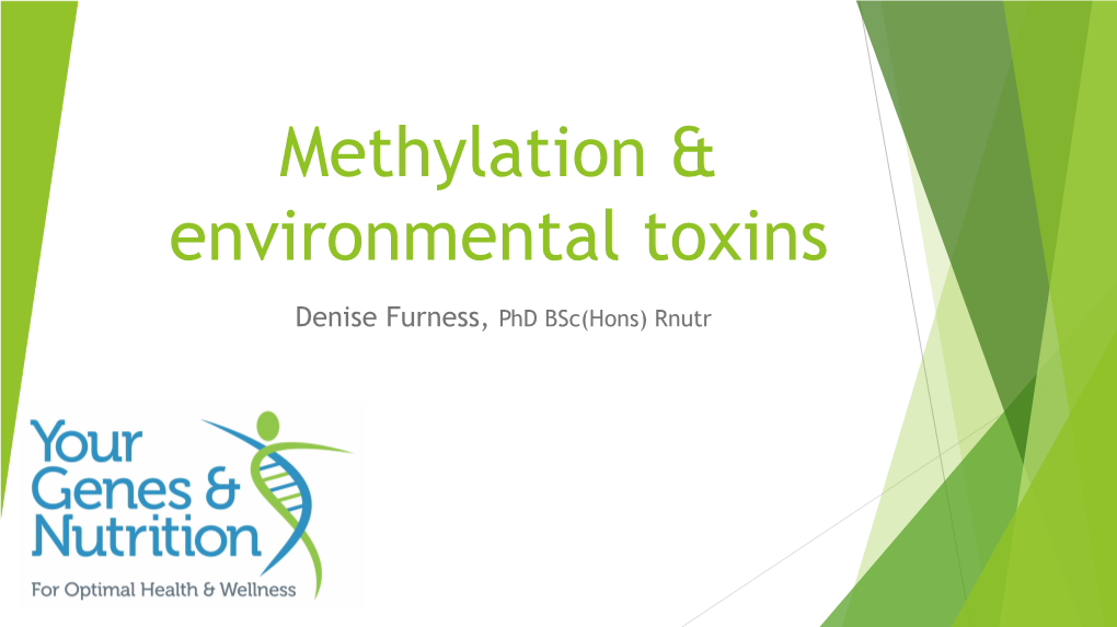 Methylation and Environmental Toxins