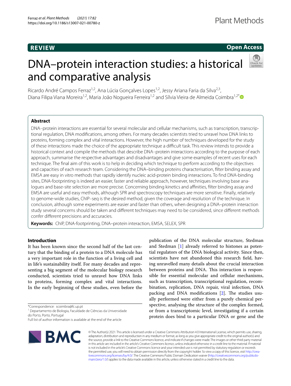 DNA–Protein Interaction Studies: a Historical and Comparative Analysis