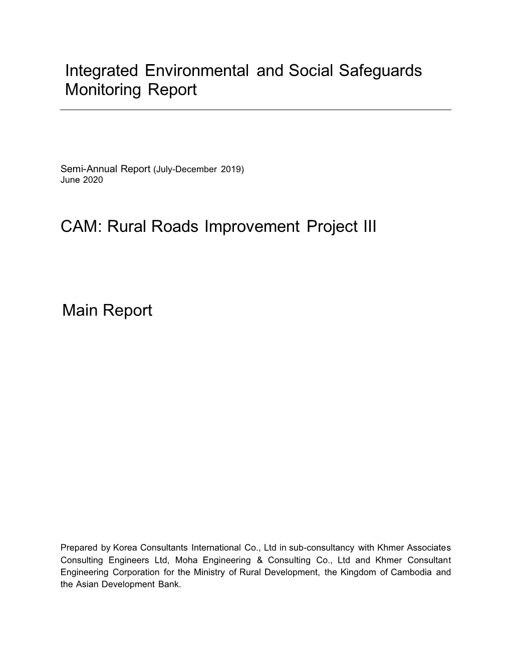 Environmental and Social Monitoring Report