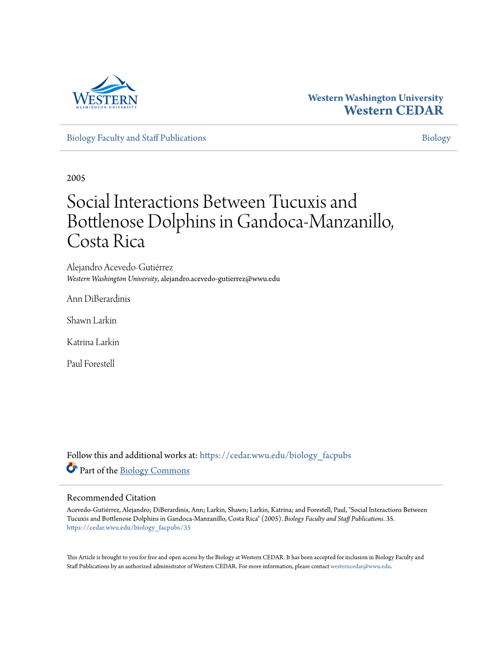 Social Interactions Between Tucuxis and Bottlenose Dolphins In