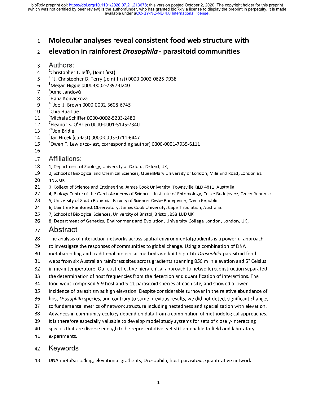 Parasitoid Communities