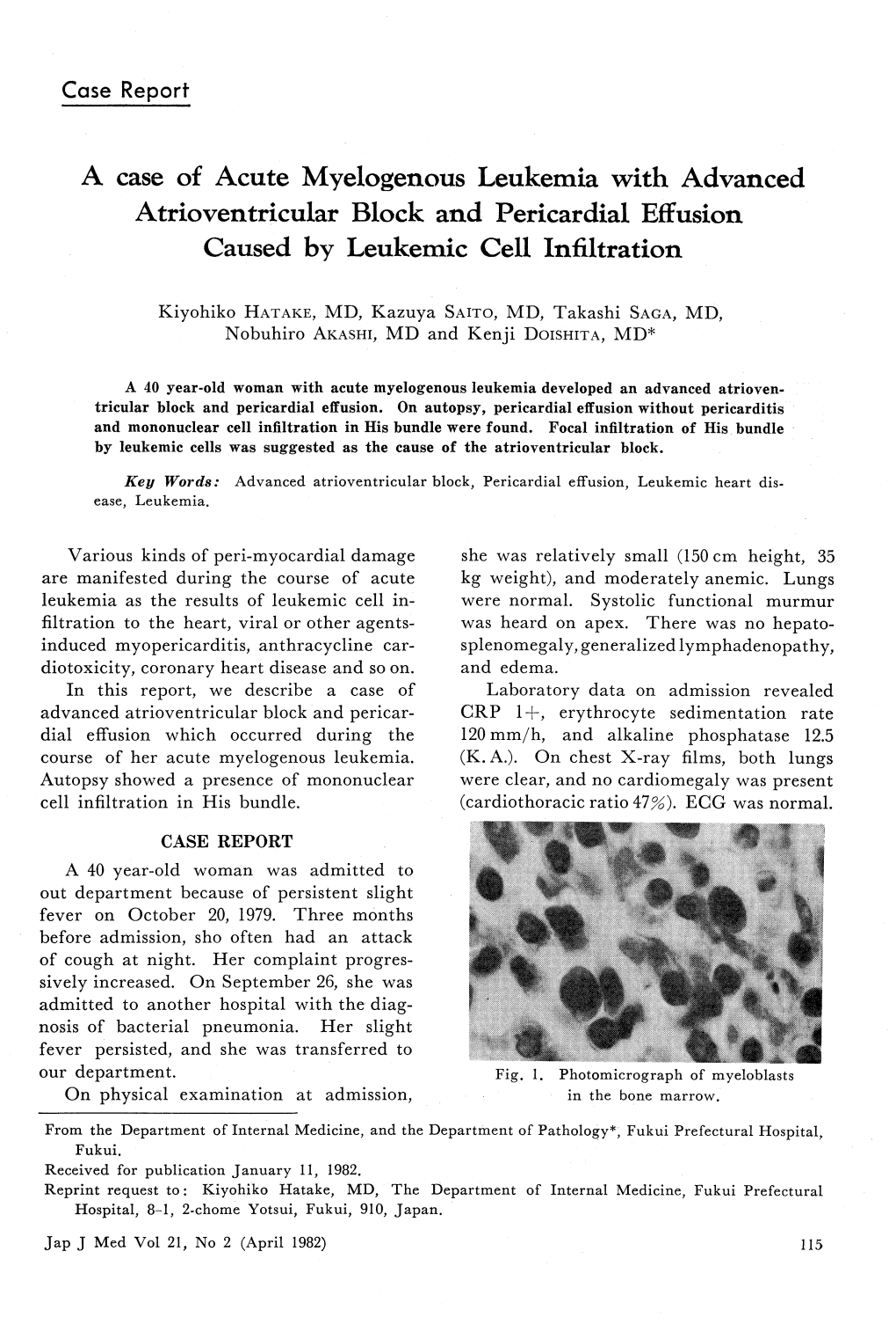 Atrioventricular Block and Pericardial Effusion Caused by Leukemic Cell