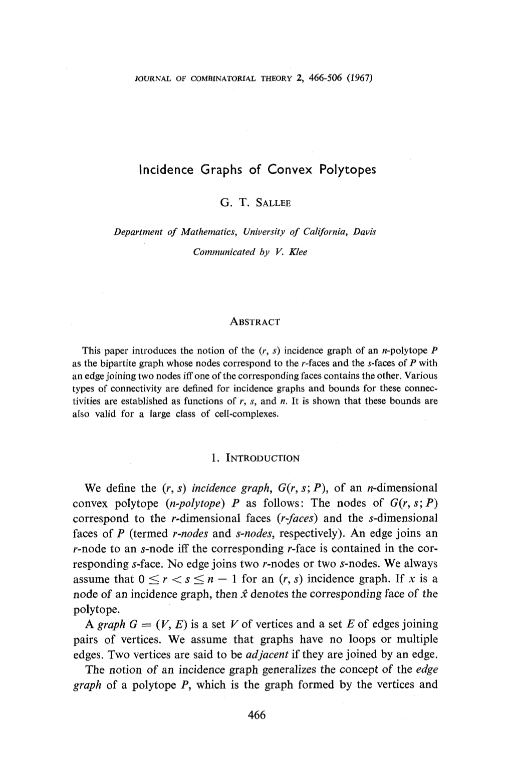 Incidence Graphs of Convex Polytopes