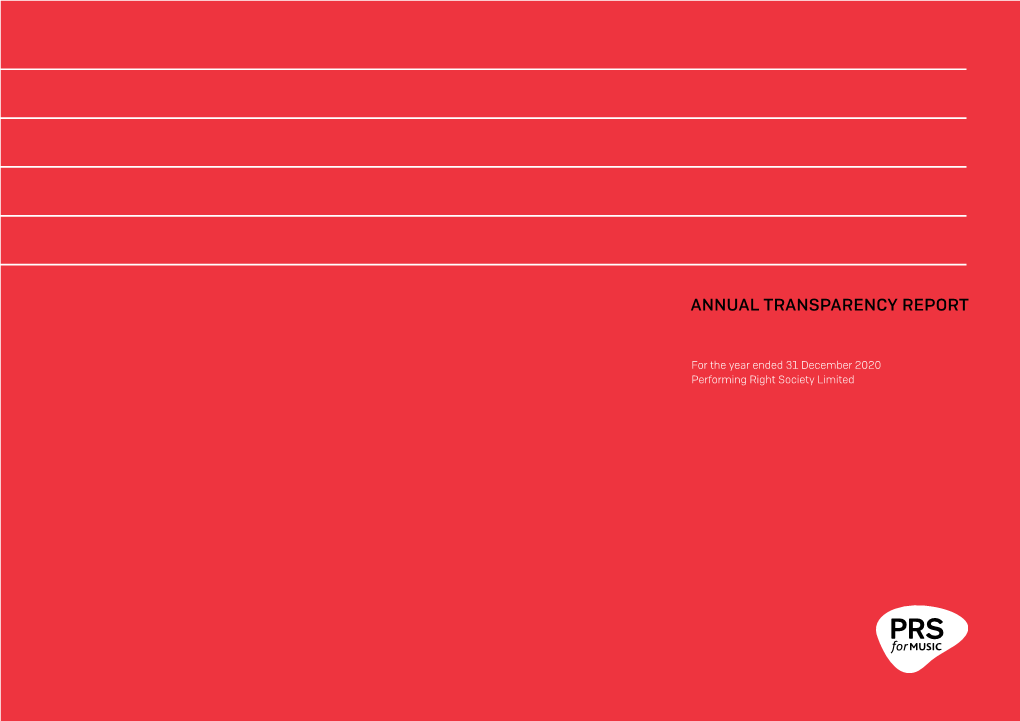 Pdf 2020 PRS for Music Annual Transparency Report Download