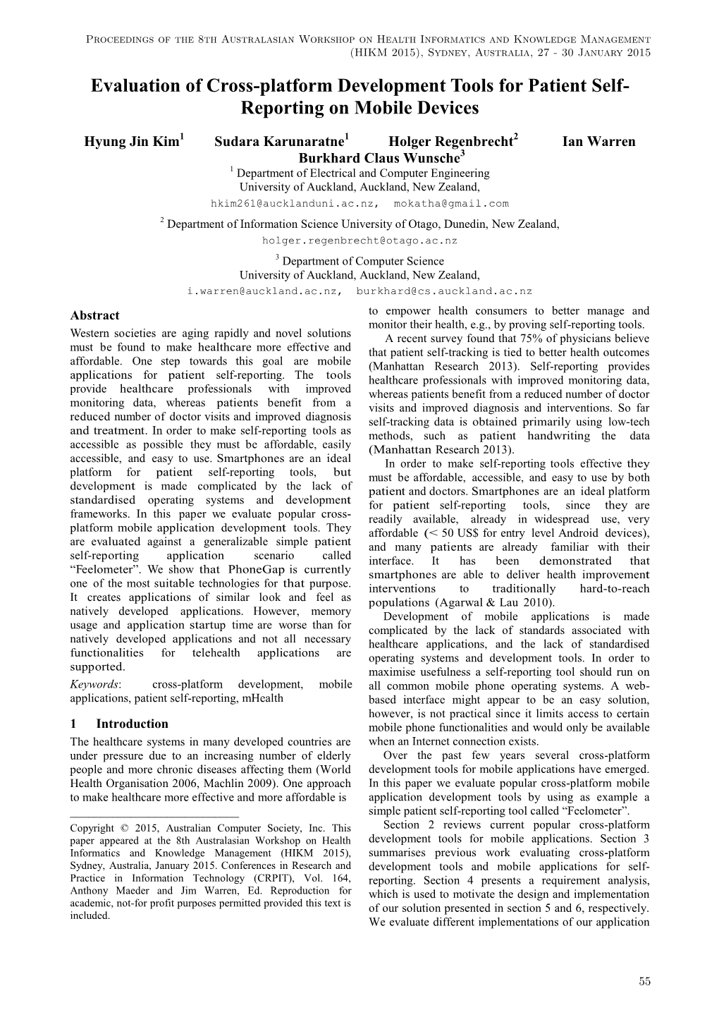 Evaluation of Cross-Platform Development Tools for Patient Self- Reporting on Mobile Devices