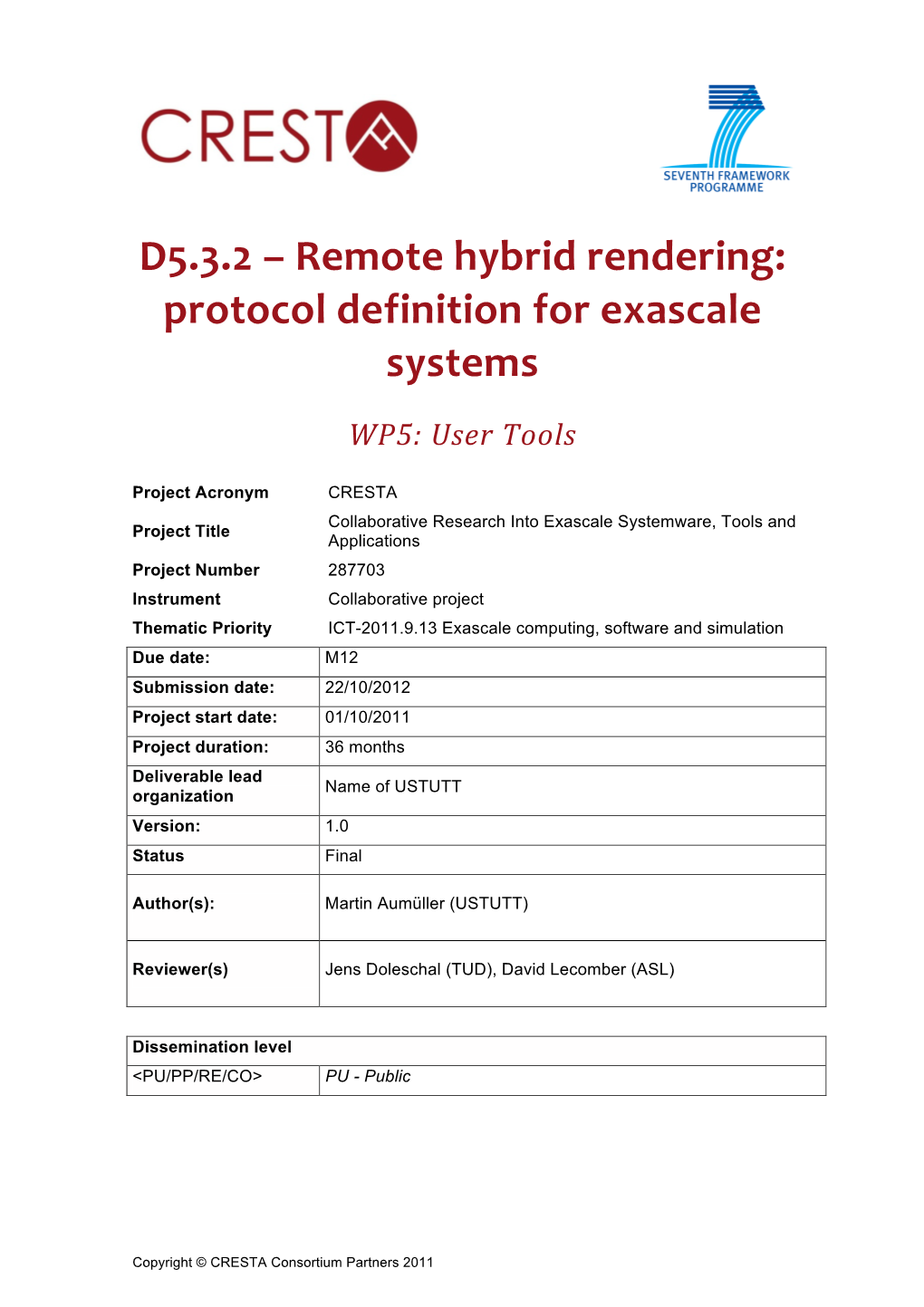 D5.3.2 – Remote Hybrid Rendering: Protocol Definition for Exascale Systems