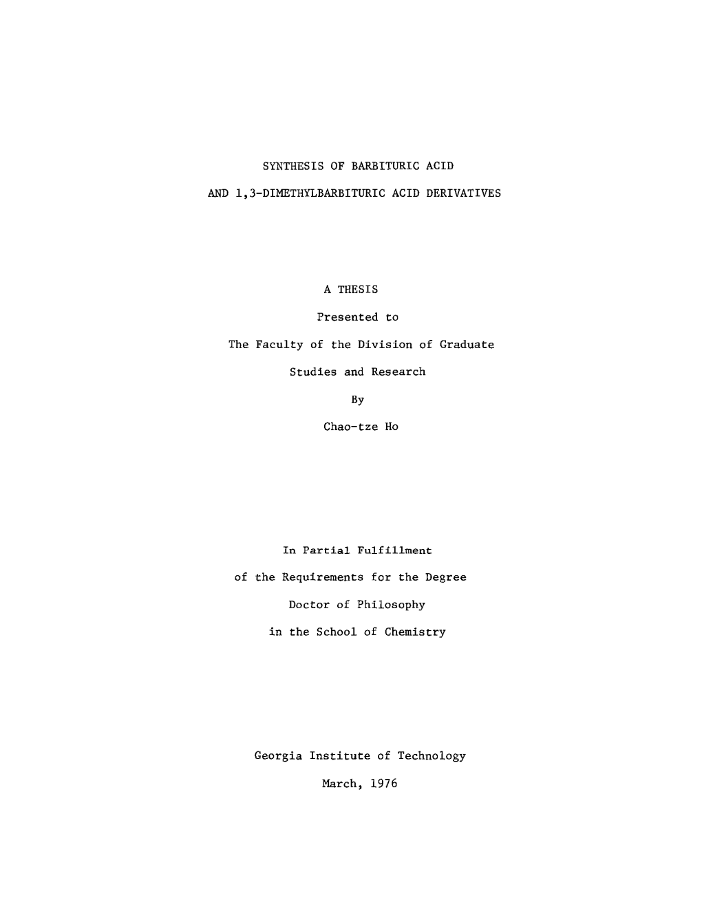 Synthesis of Barbituric Acid and 1,3-Dimethylbarbituric