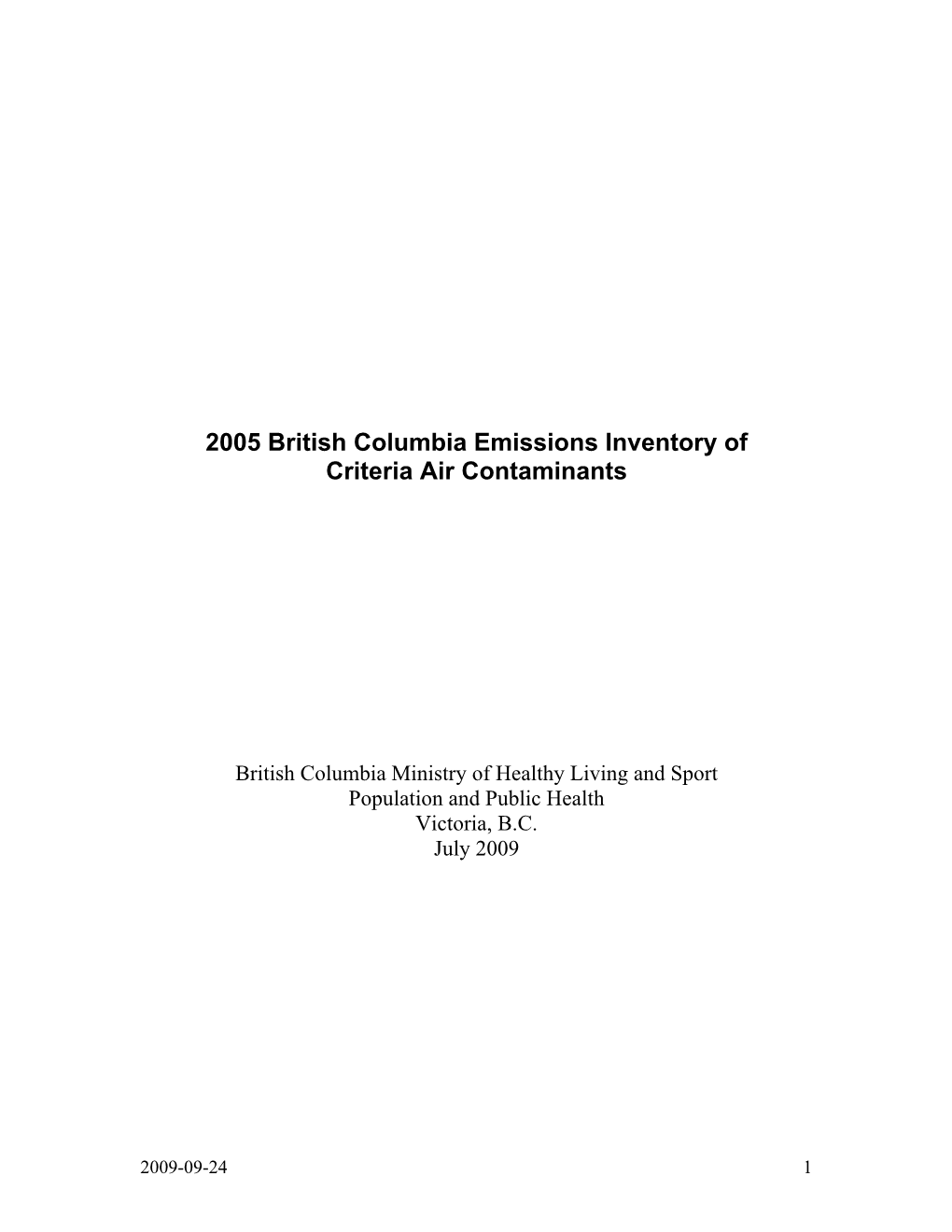 2005 Emissions Inventory