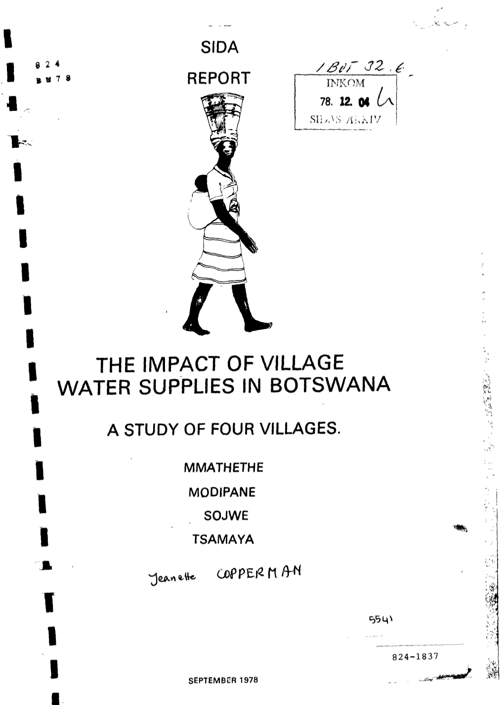1 Sida 1 the Impact of Village Water Supplies in Botswana 1