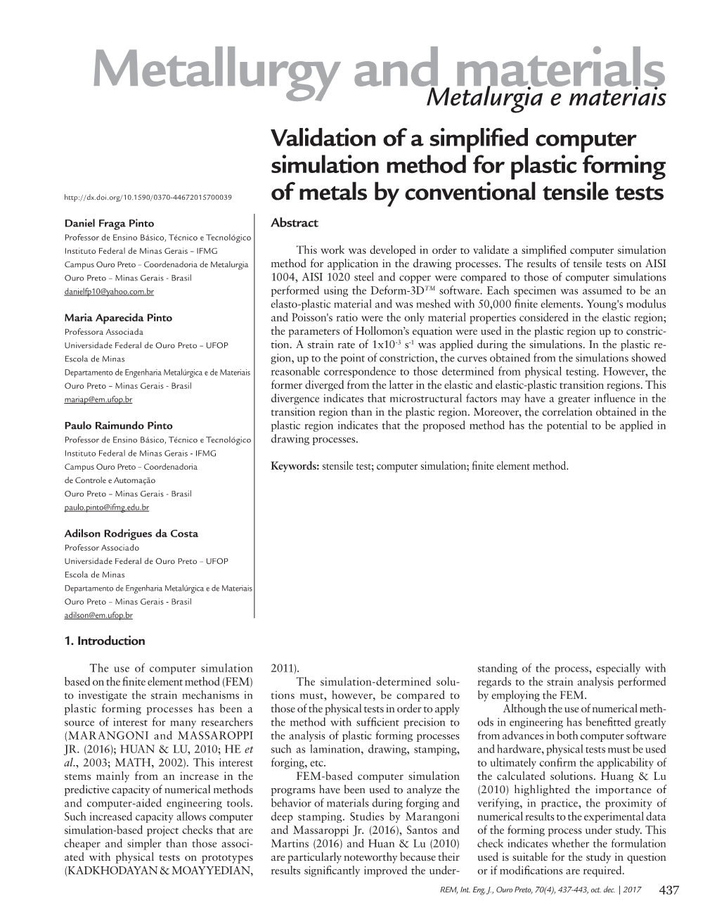 Metallurgy and Materials