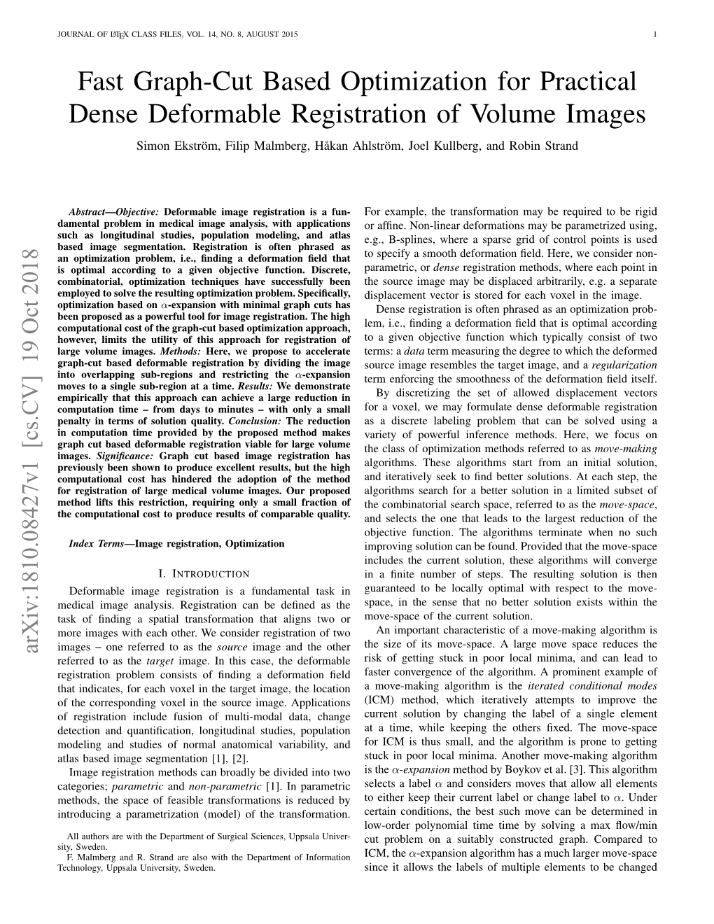 Fast Graph-Cut Based Optimization for Practical Dense Deformable