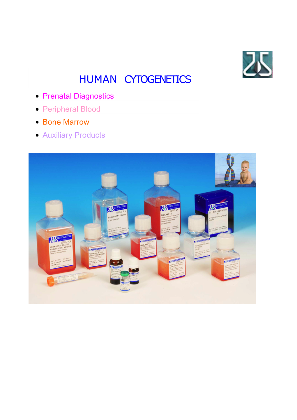 HUMAN CYTOGENETICS Prenatal Diagnostics Peripheral Blood Bone Marrow Auxiliary Products