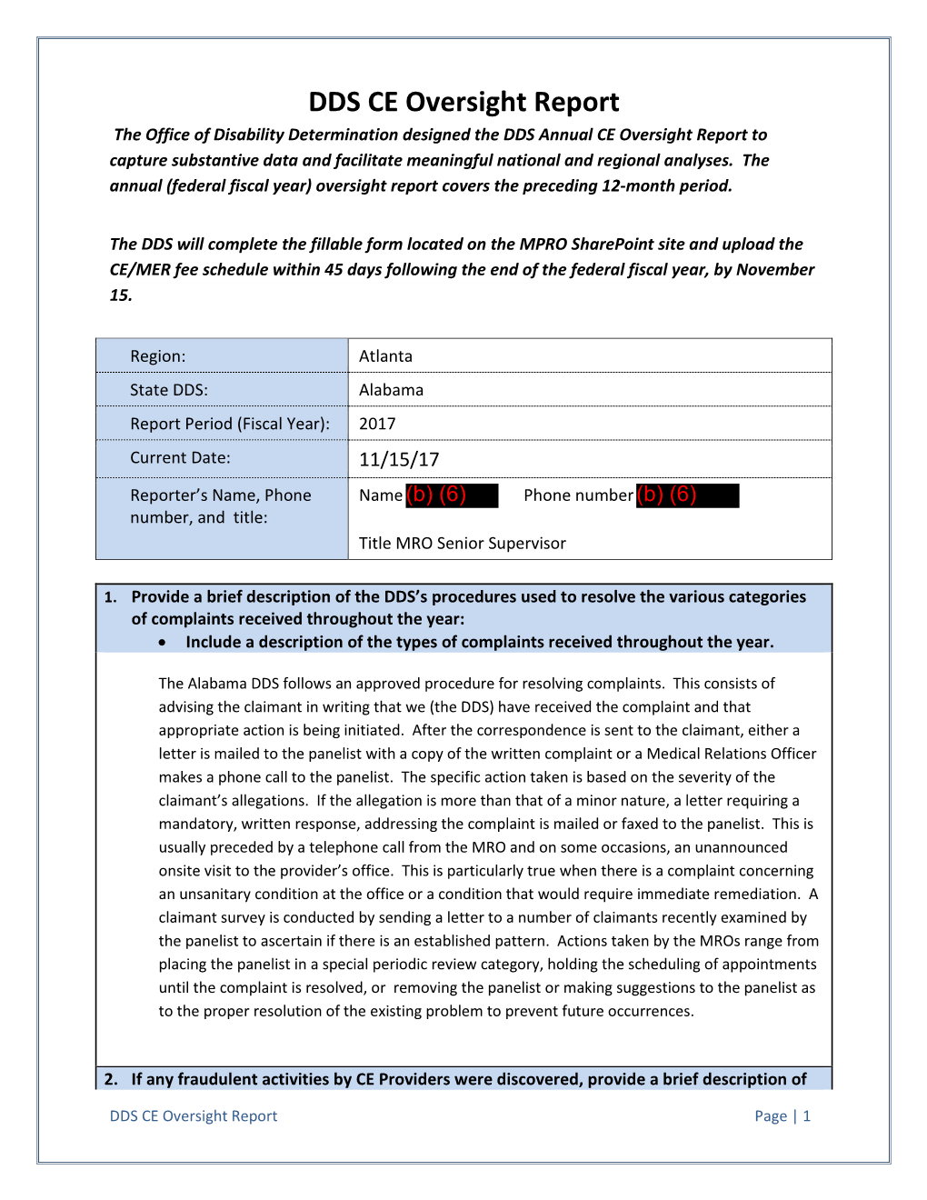 FY 2017 State DDS CE Oversight Reports