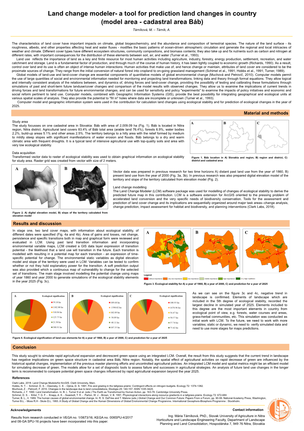 Land Change Modeler- a Tool for Prediction Land Changes in Country (Model Area - Cadastral Area Báb) Tárníková, M