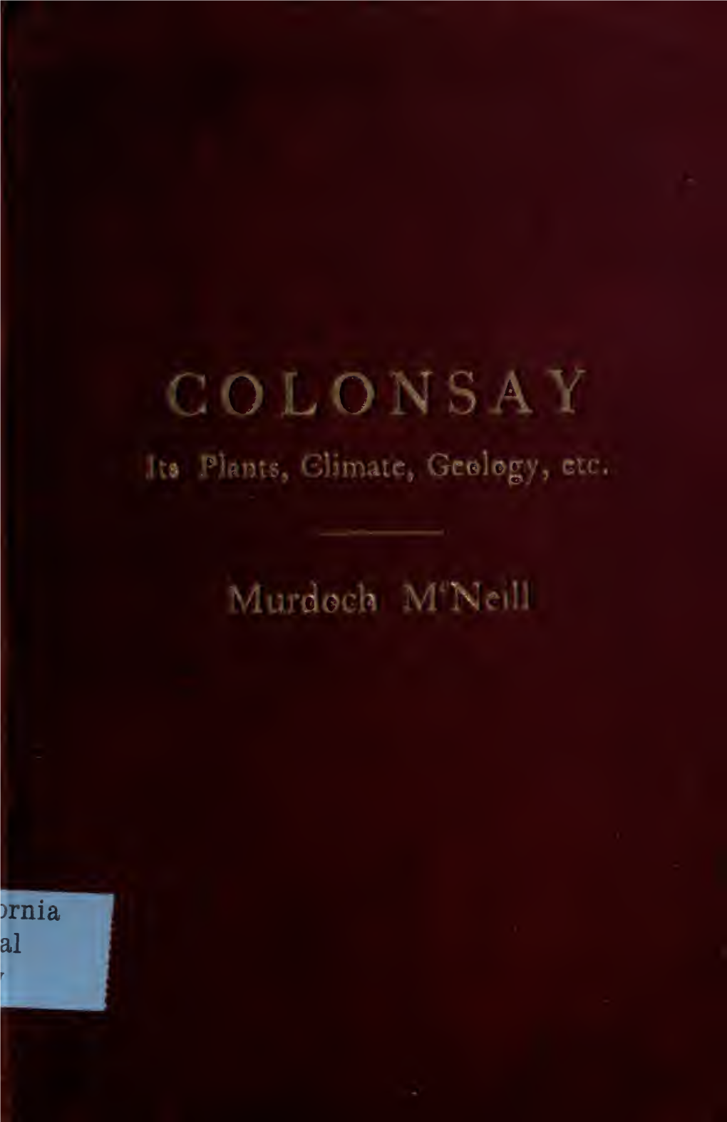 Colonsay Its Plants, Etc