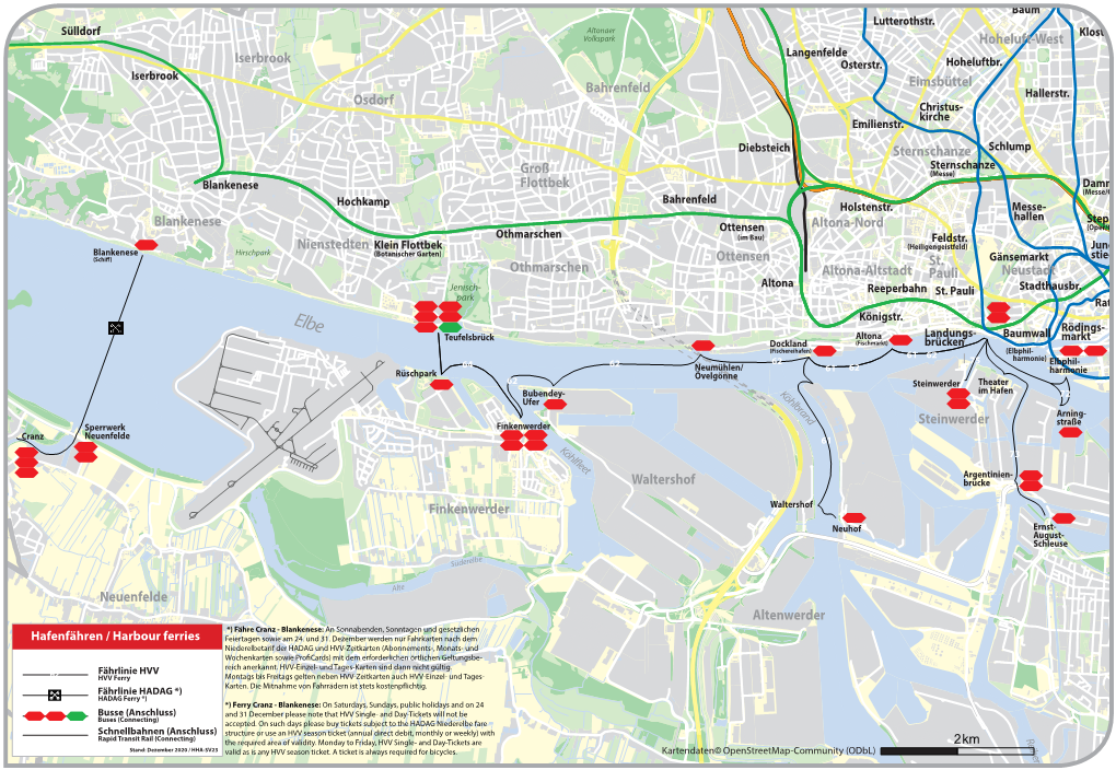 Hvv Plan: Harbour Ferries Hamburg