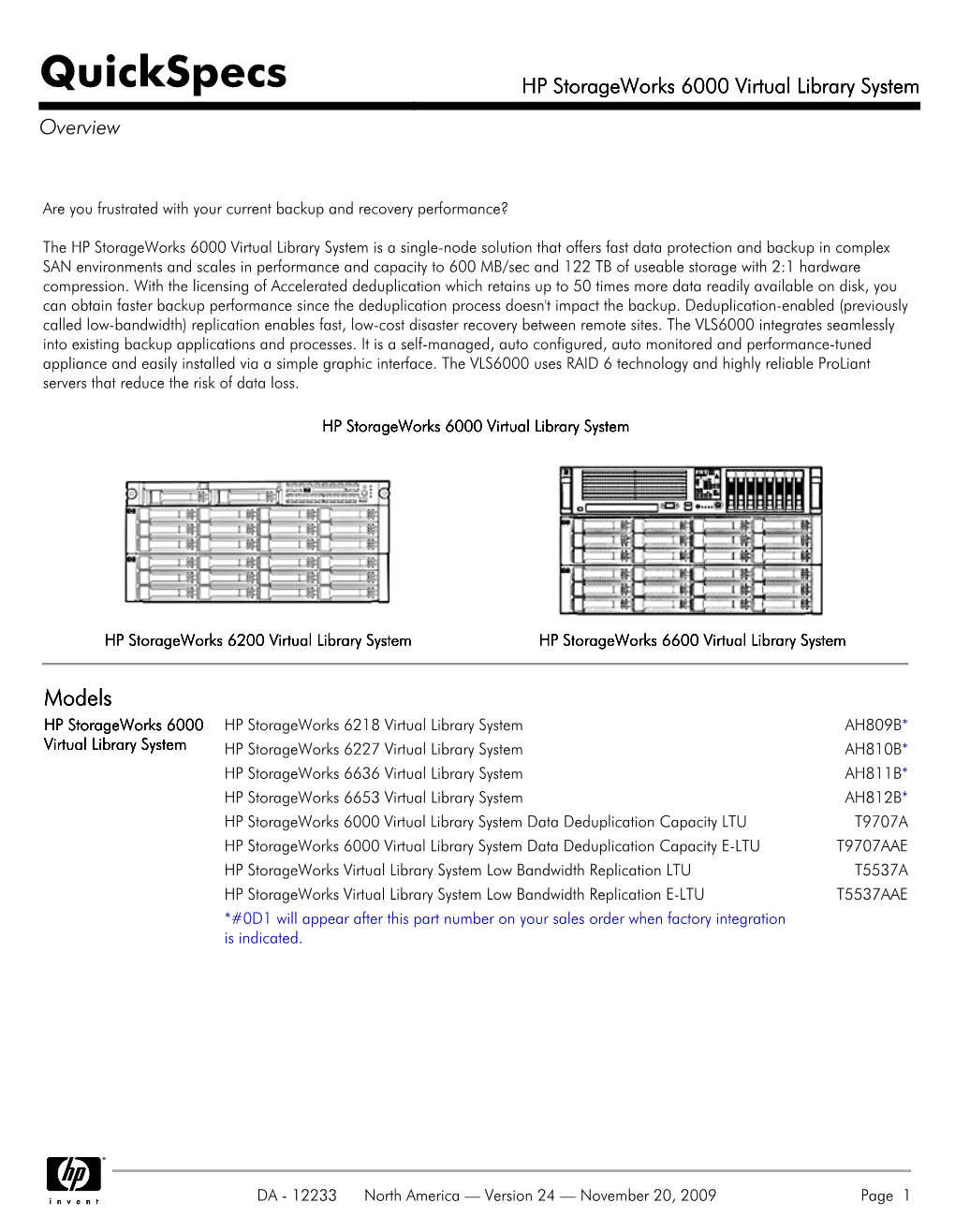 HP Storageworks 6000 Virtual Library System Overview