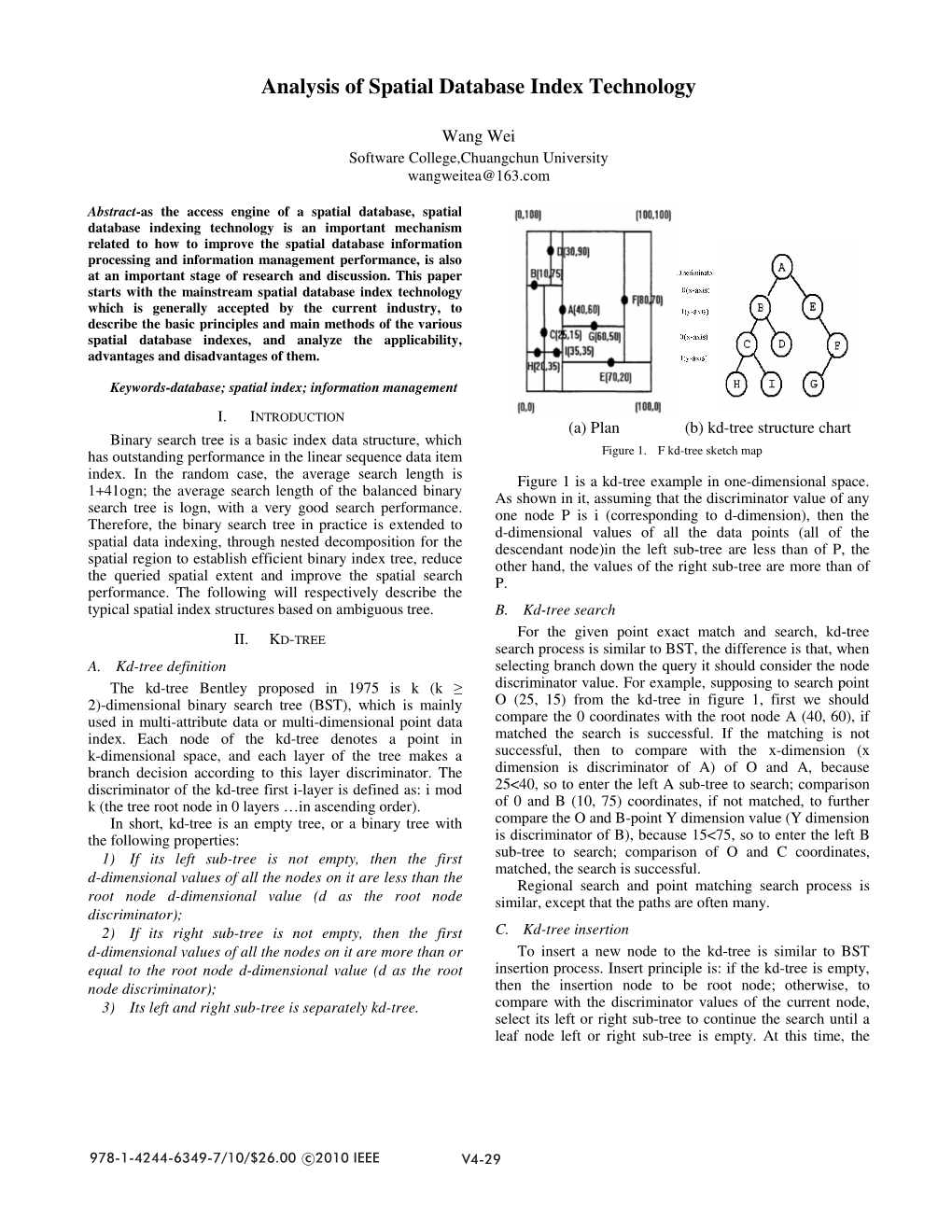 Analysis of Spatial Database Index Technology