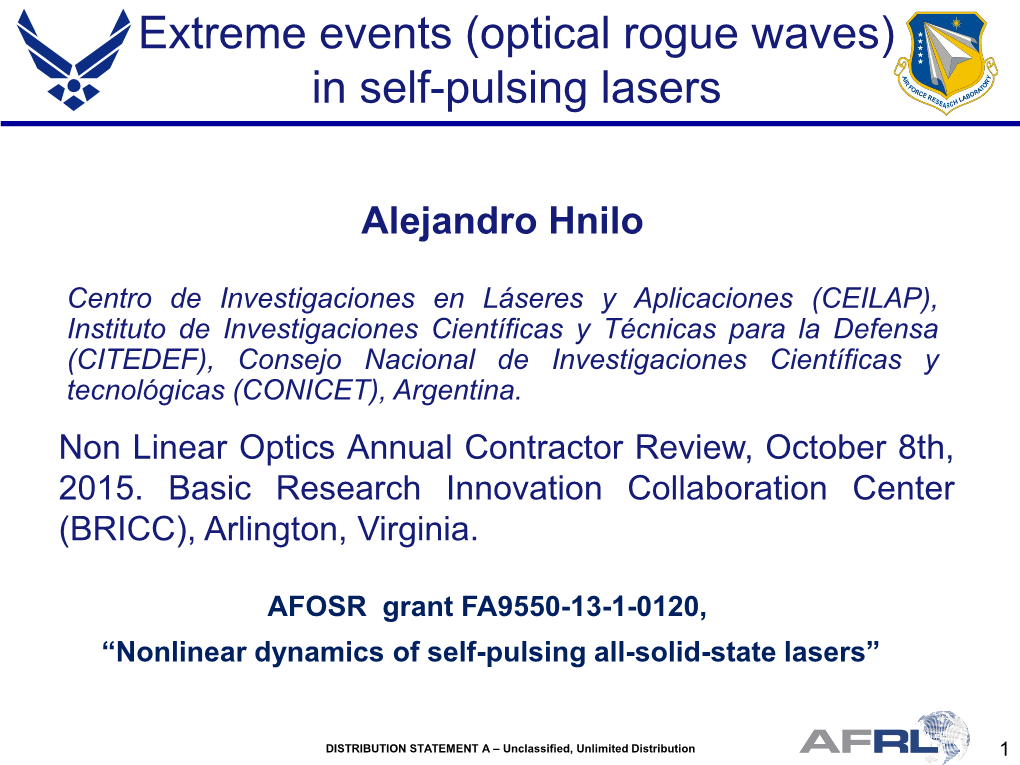 Extreme Events (Optical Rogue Waves) in Self-Pulsing Lasers
