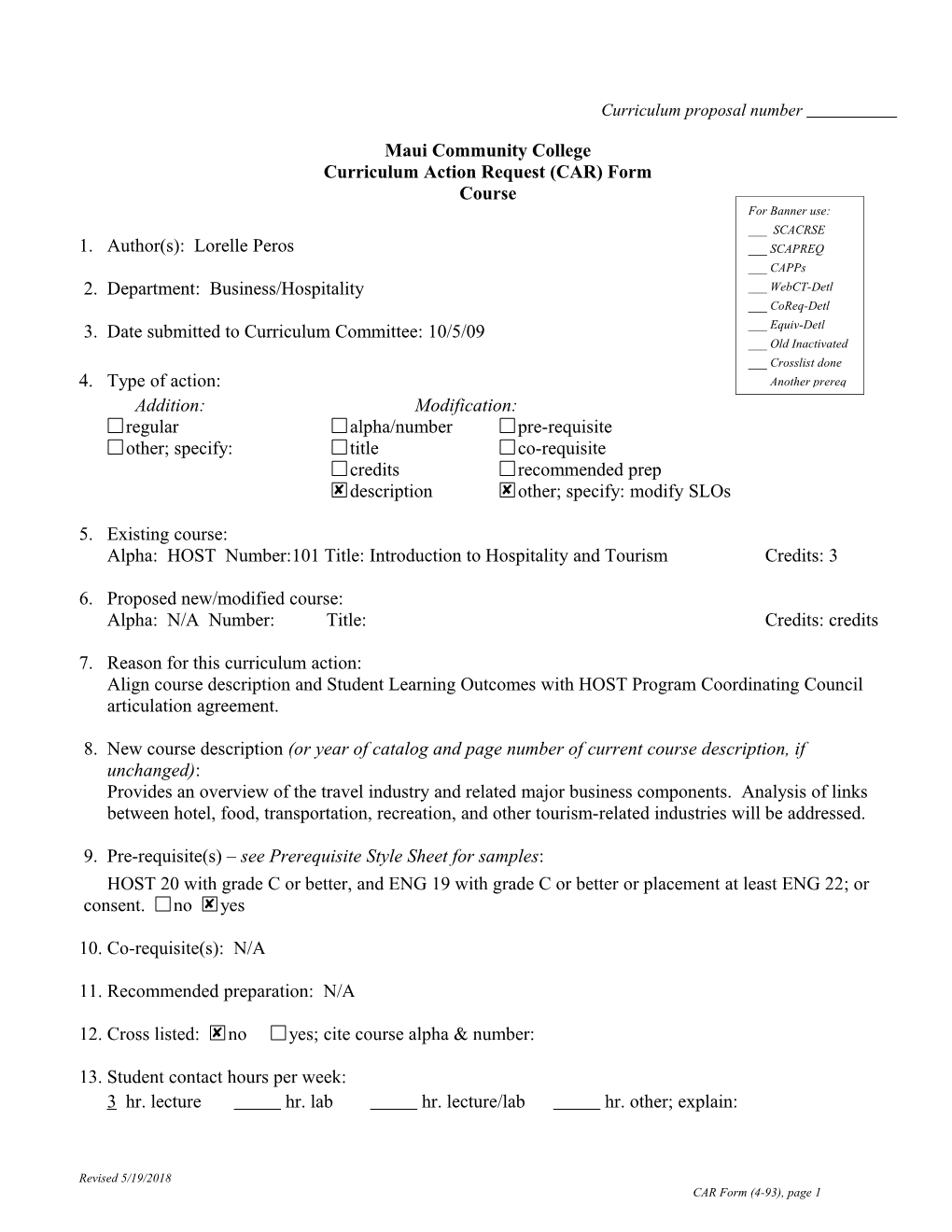 Curriculum Proposal No s2