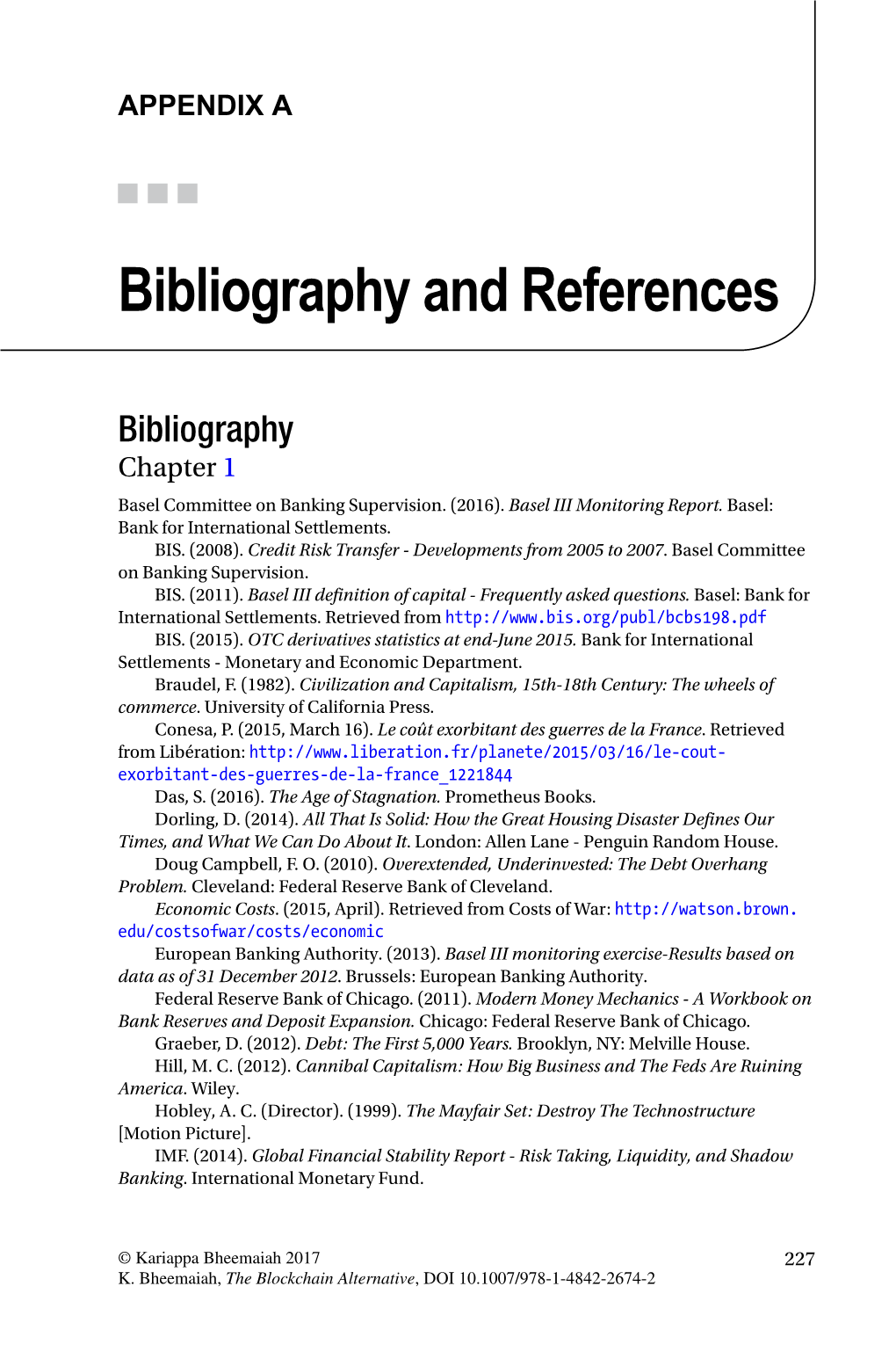 Bibliography and References