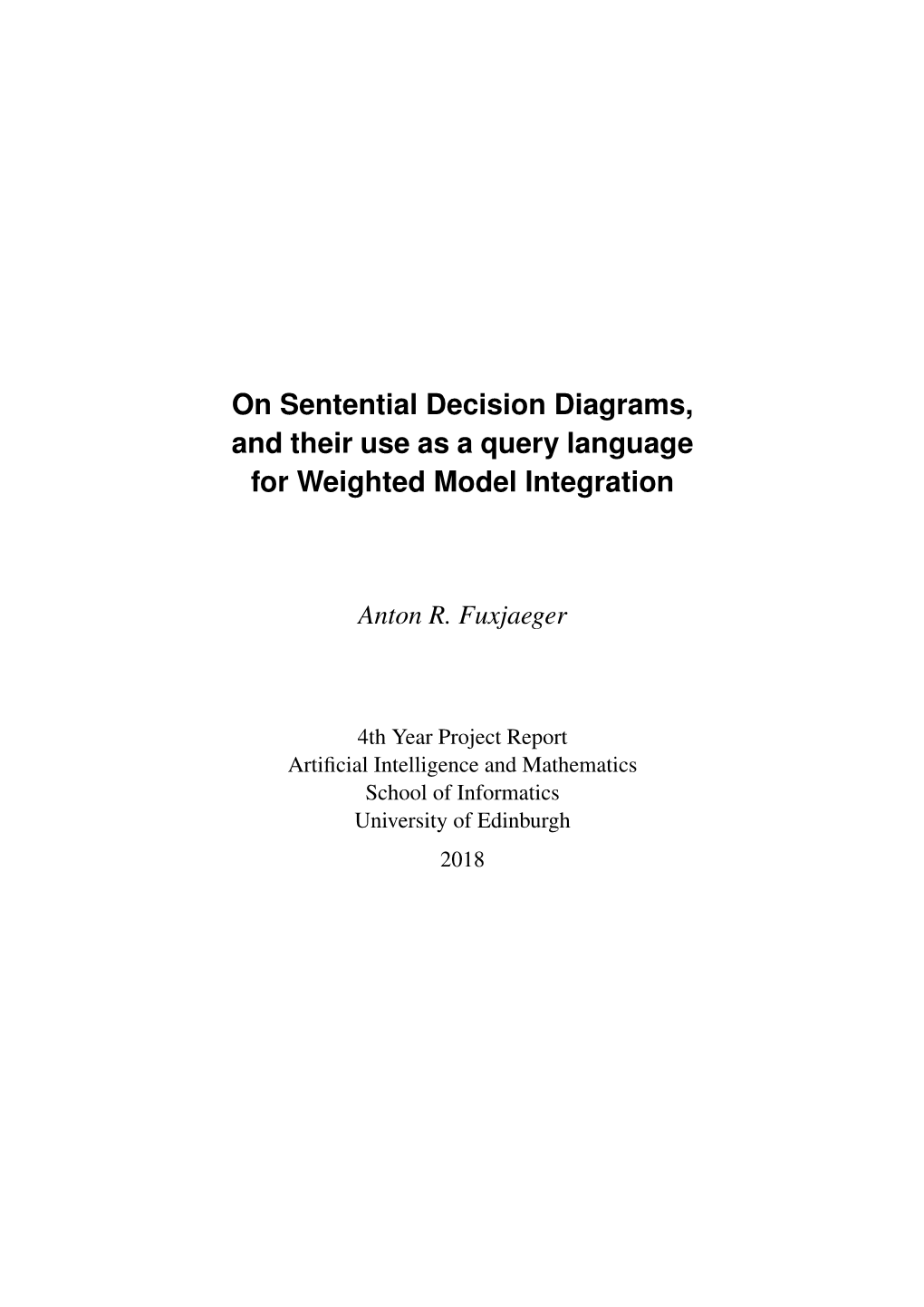 On Sentential Decision Diagrams and Their Use As a Query