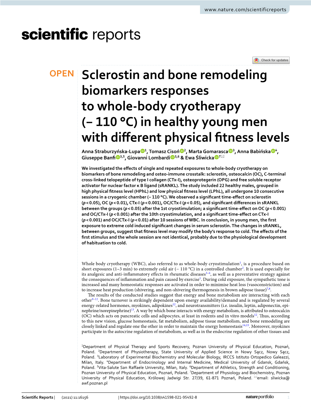 Sclerostin and Bone Remodeling Biomarkers Responses To