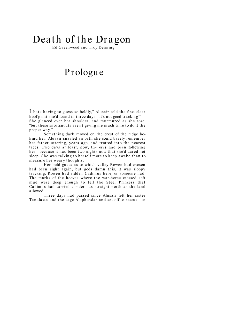 Death of the Dragon Ed Greenwood and Troy Denning