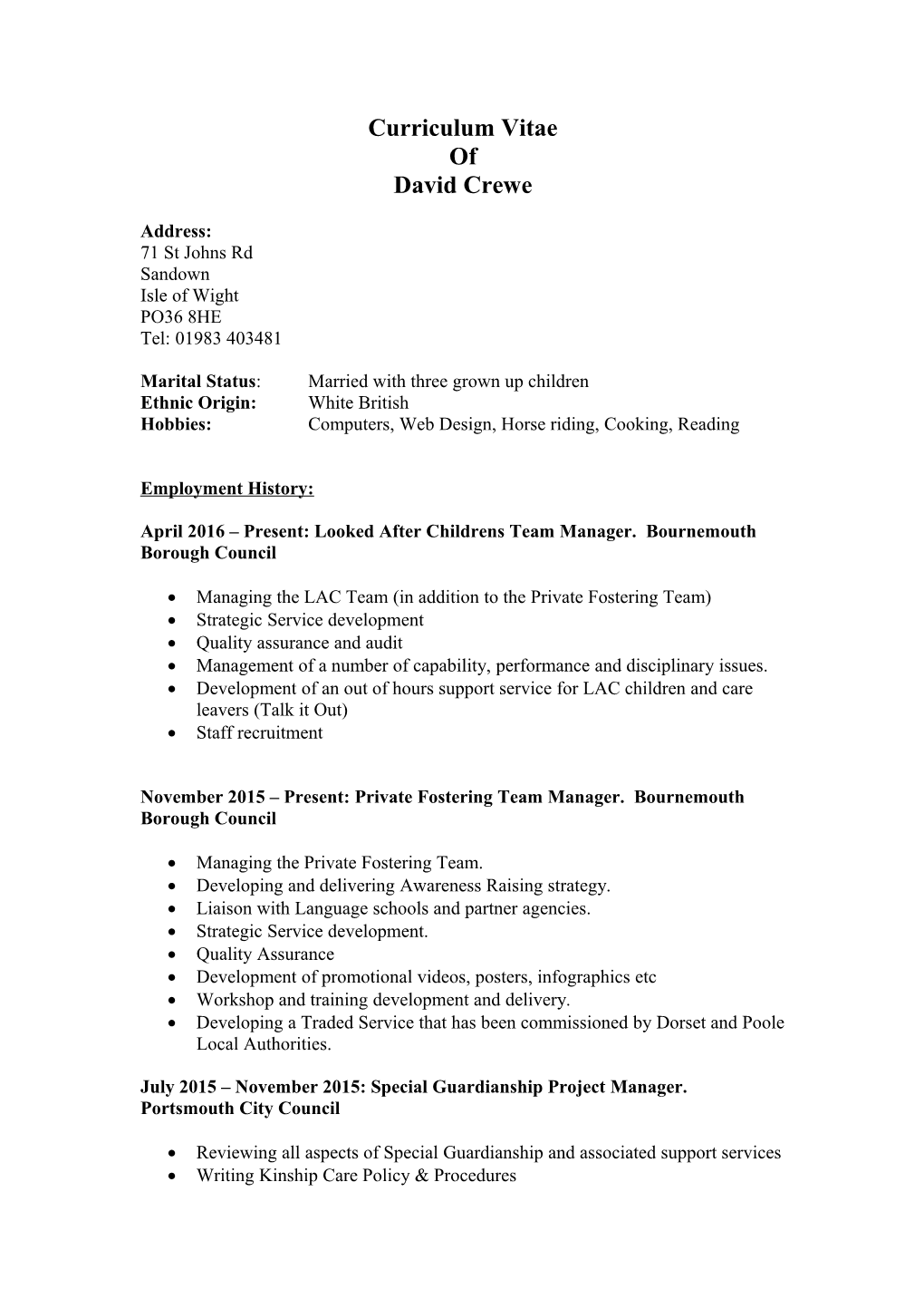 Curriculum Vitae s358