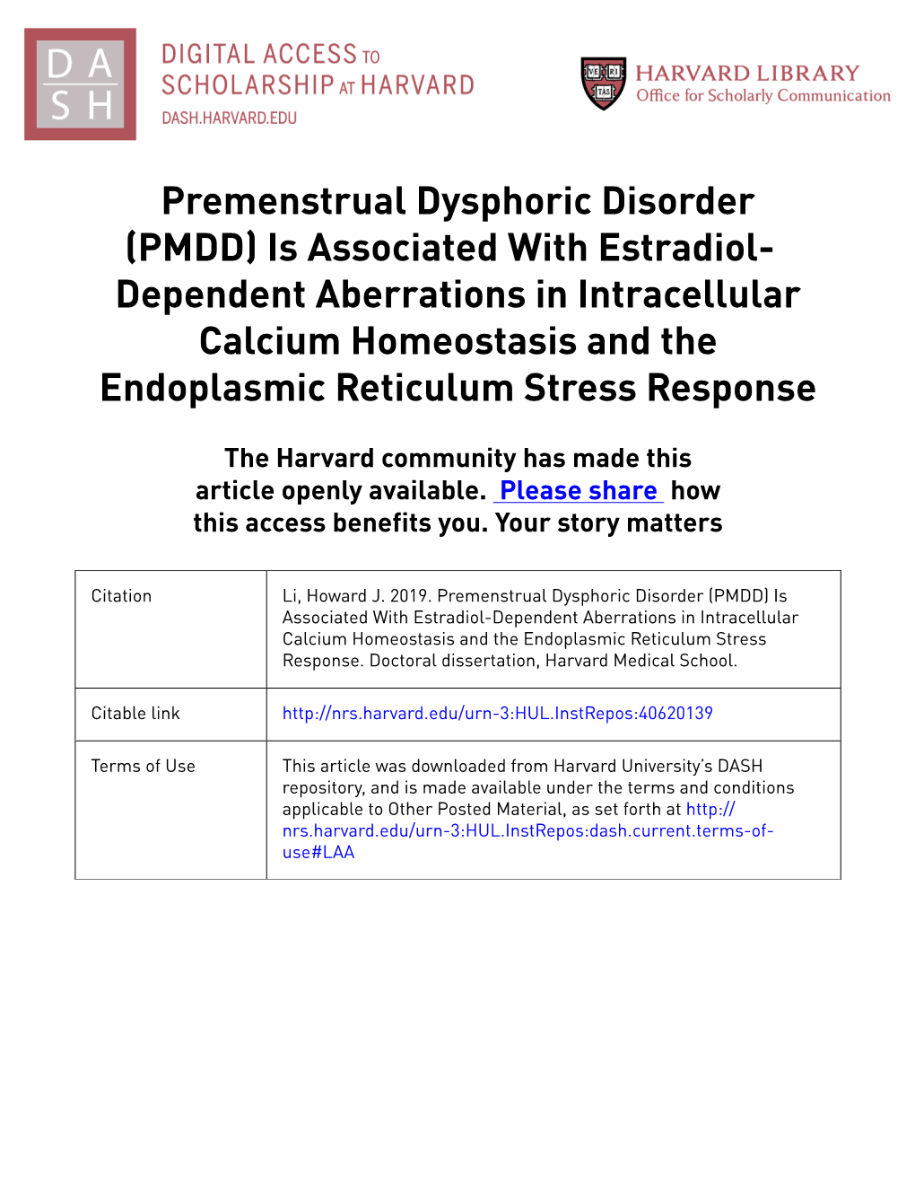 Premenstrual Dysphoric Disorder (PMDD)