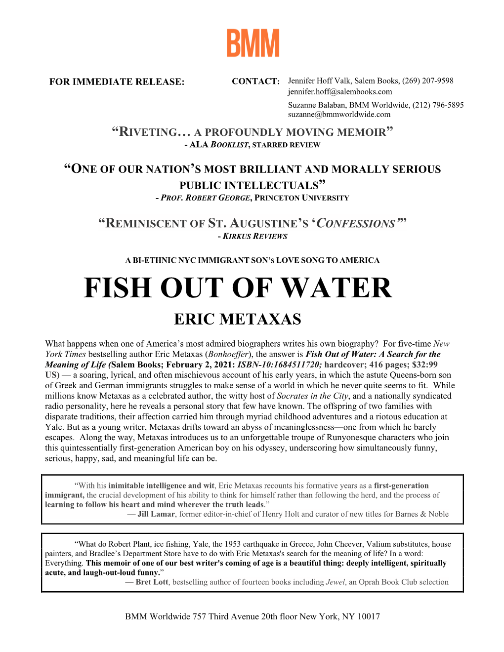Fish out of Water Eric Metaxas